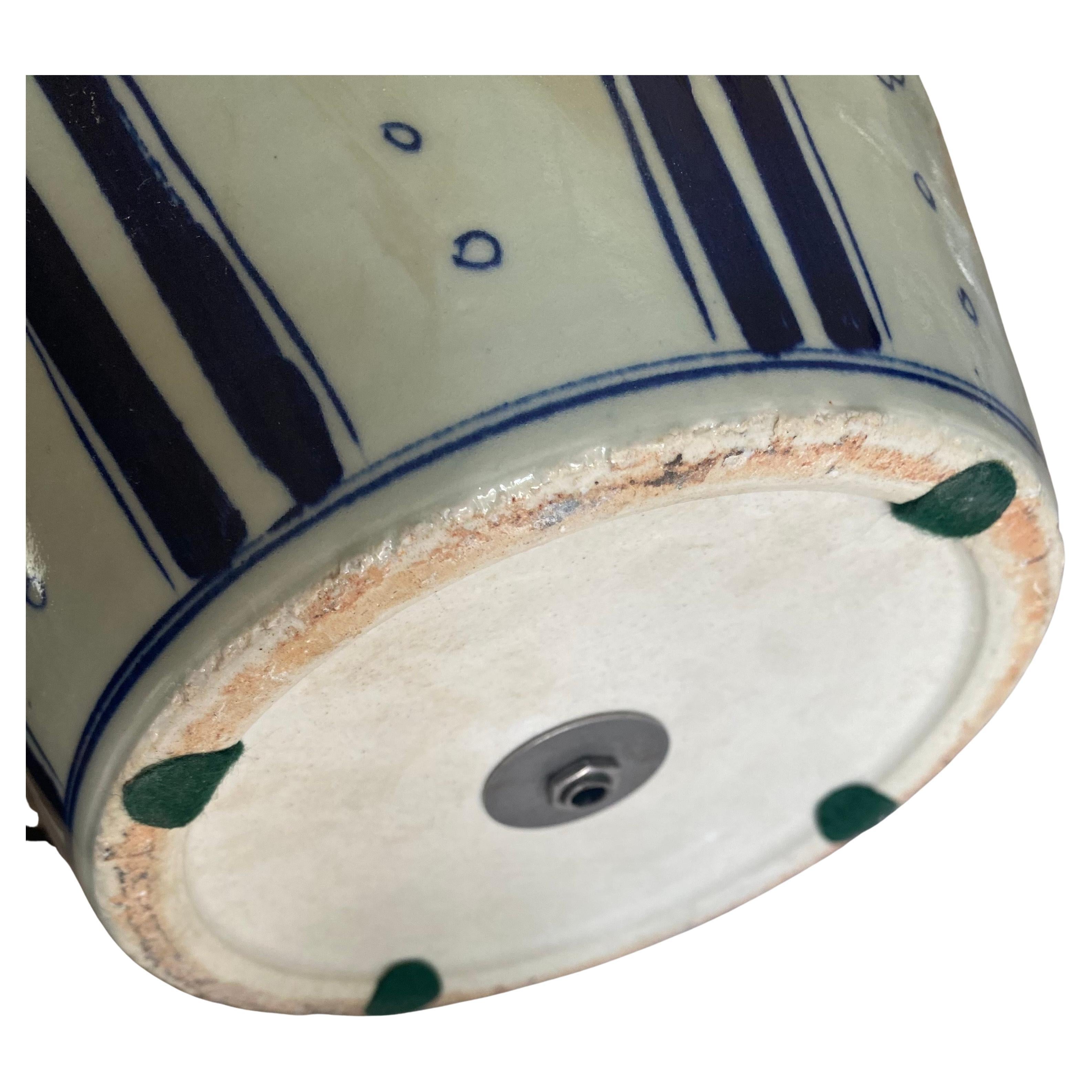 Chinesisches Porzellan Blau und Weiß Ingwer Glas Tischlampe im Angebot 9