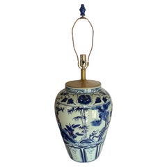 Chinese Porcelain Blue and White Ginger Jar Table Lamp