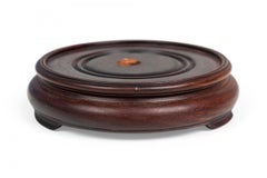 Chinese Porcelain Blue & White Floral Ginger Jar on Carved Wood Stand