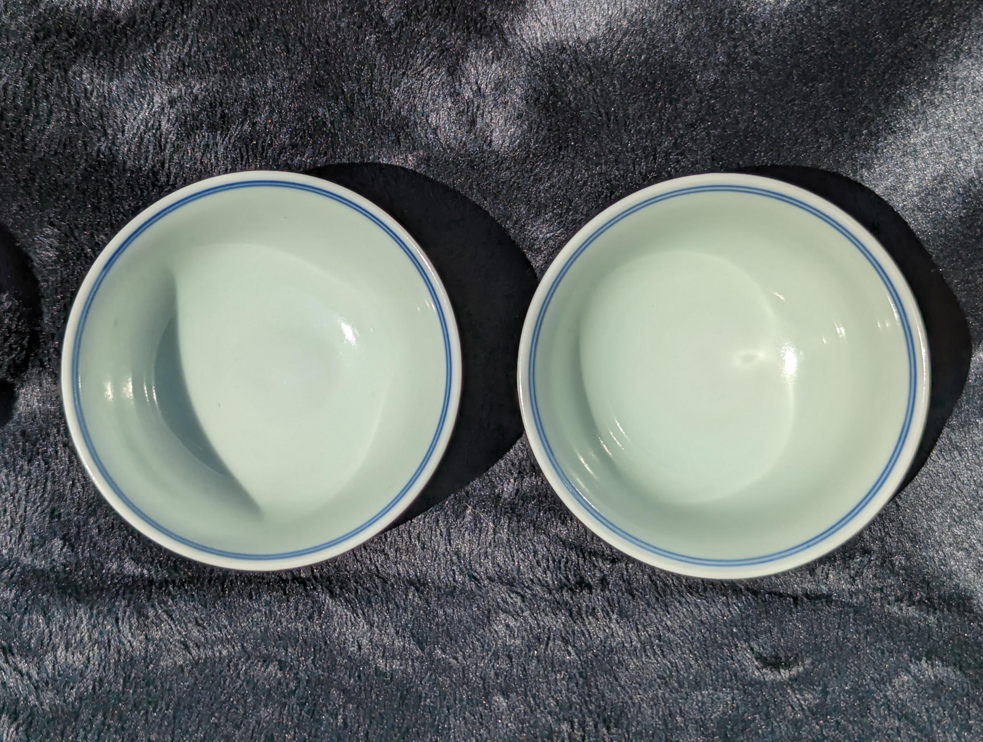 Chinese Porcelain Blue & White Very Fine Mille Fleur Small Bowls Pair Modern 20c 7