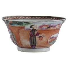 Chinese Porcelain Bowl Hand Painted Famille Rose, Qing Qianlong circa 1760