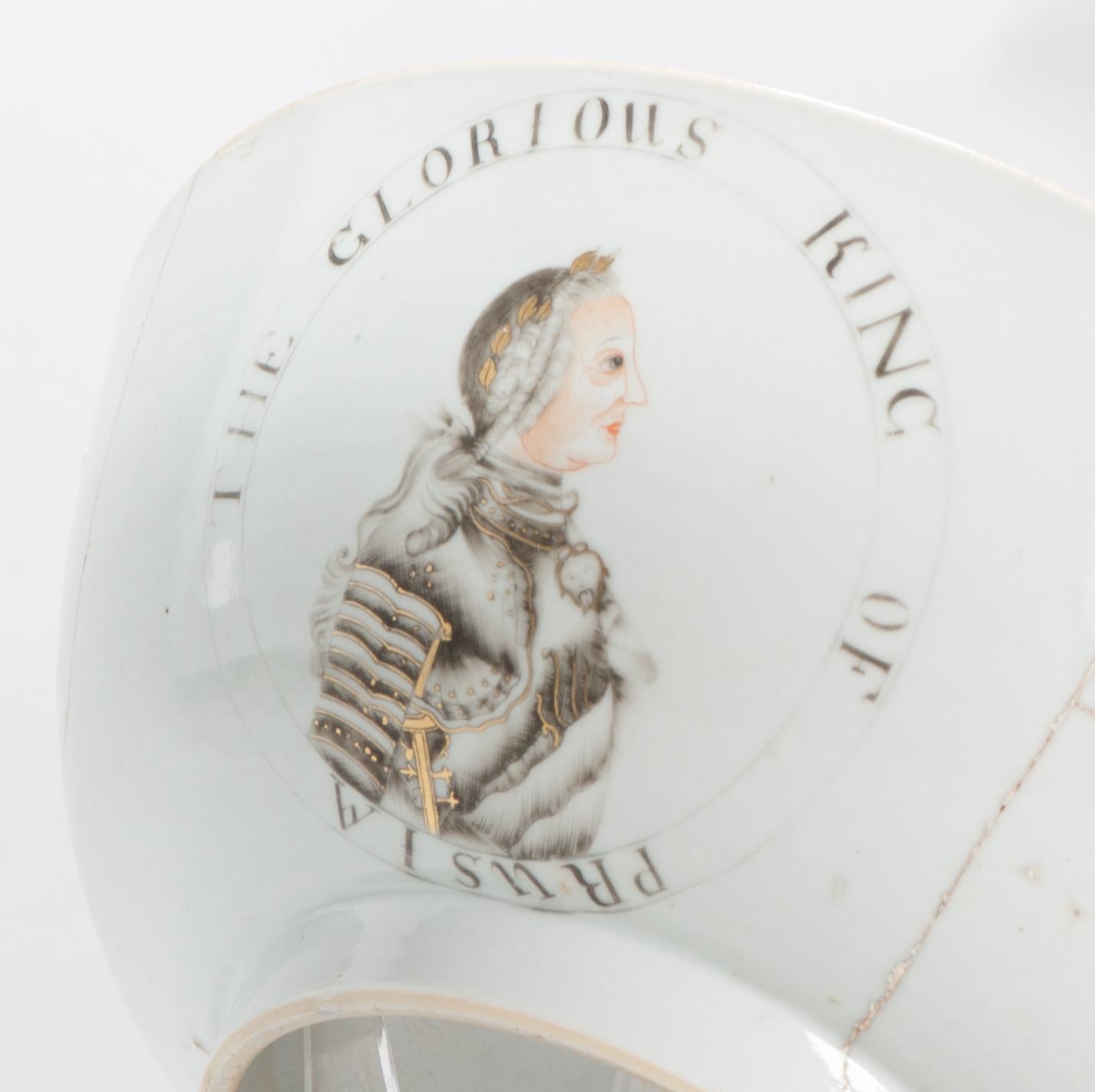Qing Bol en porcelaine du roi Frédéric la Grande Chine Encre de Chine Grisaille en vente