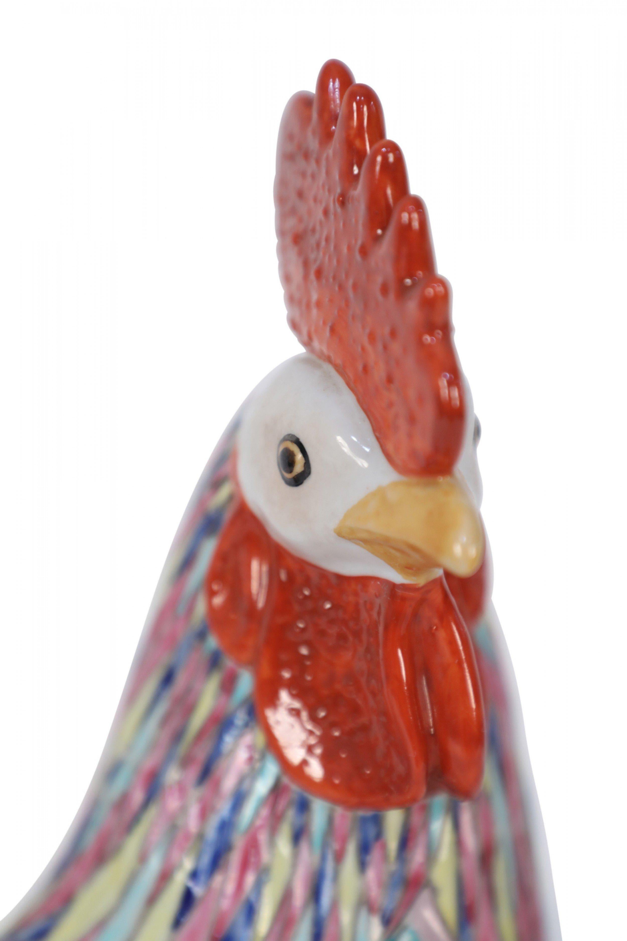 Chinese Porcelain Chicken Statue 5