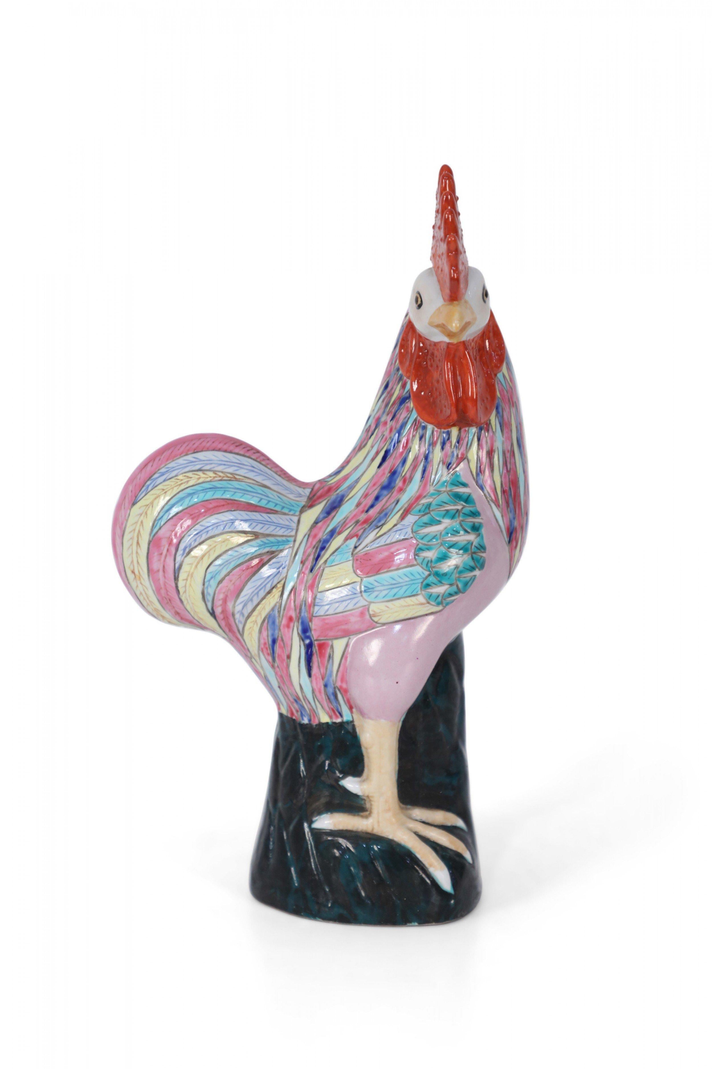 Chinese Porcelain Chicken Statue 2