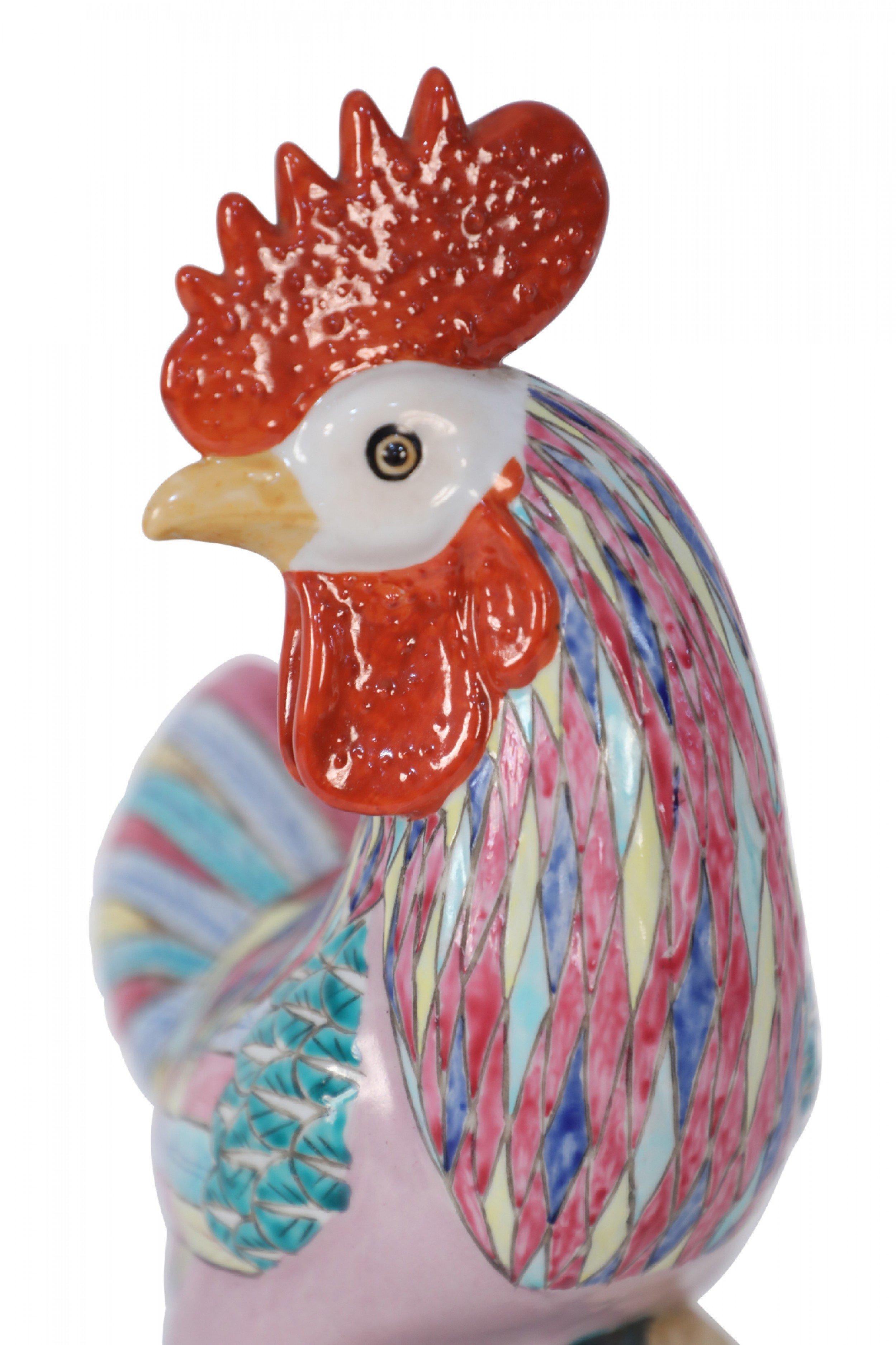 Chinese Porcelain Chicken Statue 3