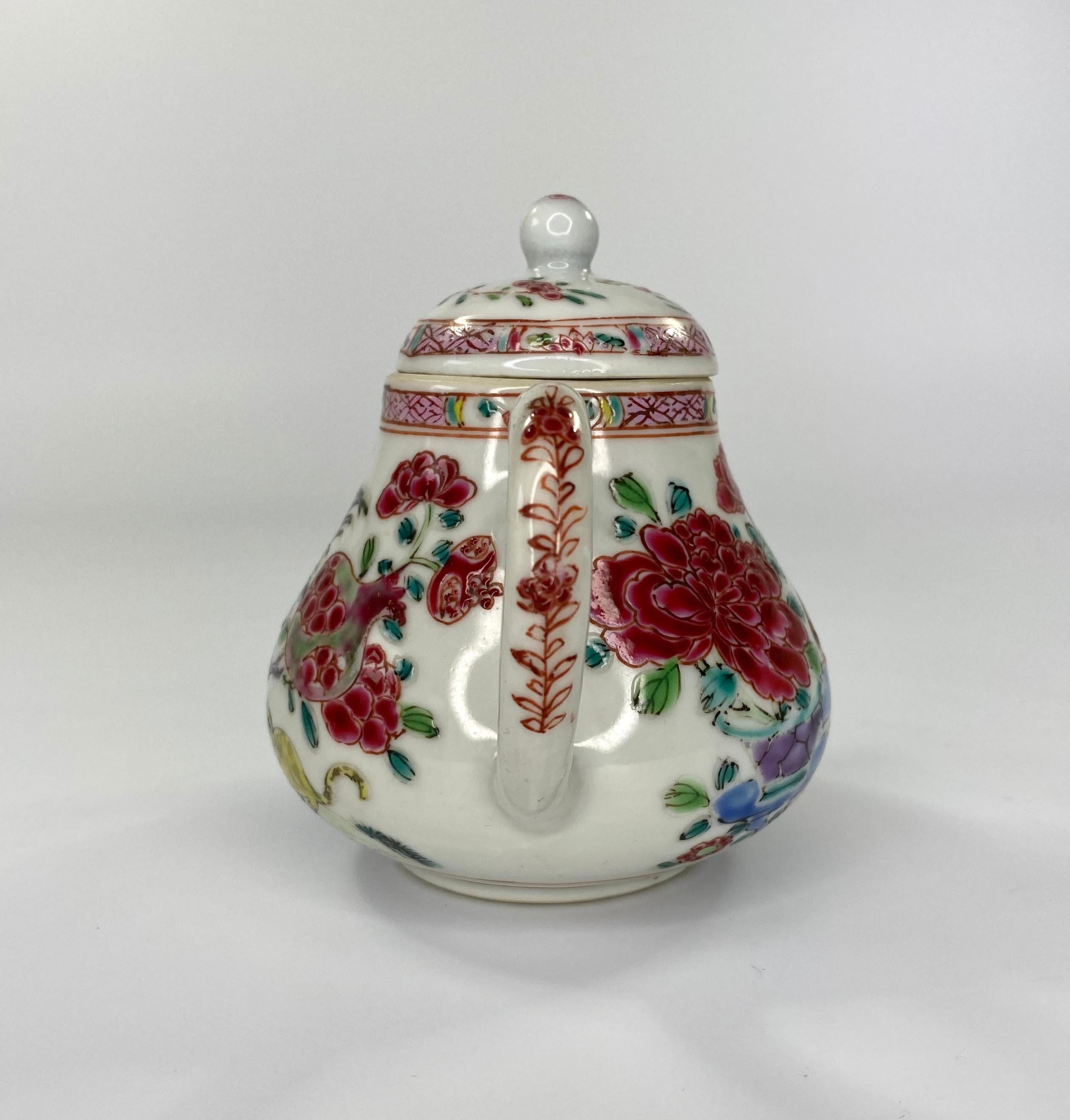 Porcelain Chinese porcelain Cockerel and Cat Teapot, circa 1740, Qianlong Period