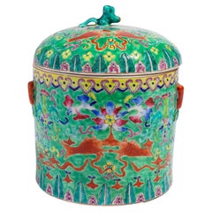 Chinese porcelain covered storage jar, c. 1870