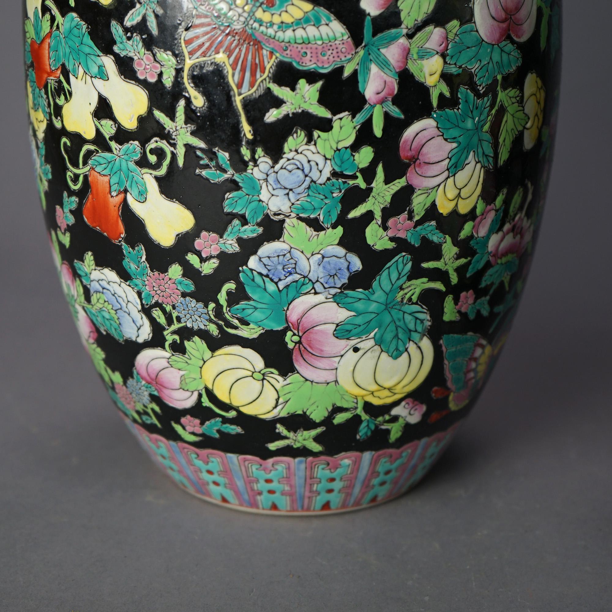 Chinese Porcelain Covered Urn Jars with Garden Motif, 20th C 4
