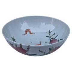 Chinese Porcelain Deep Dish with Fruit Decoration, Late 19th Century