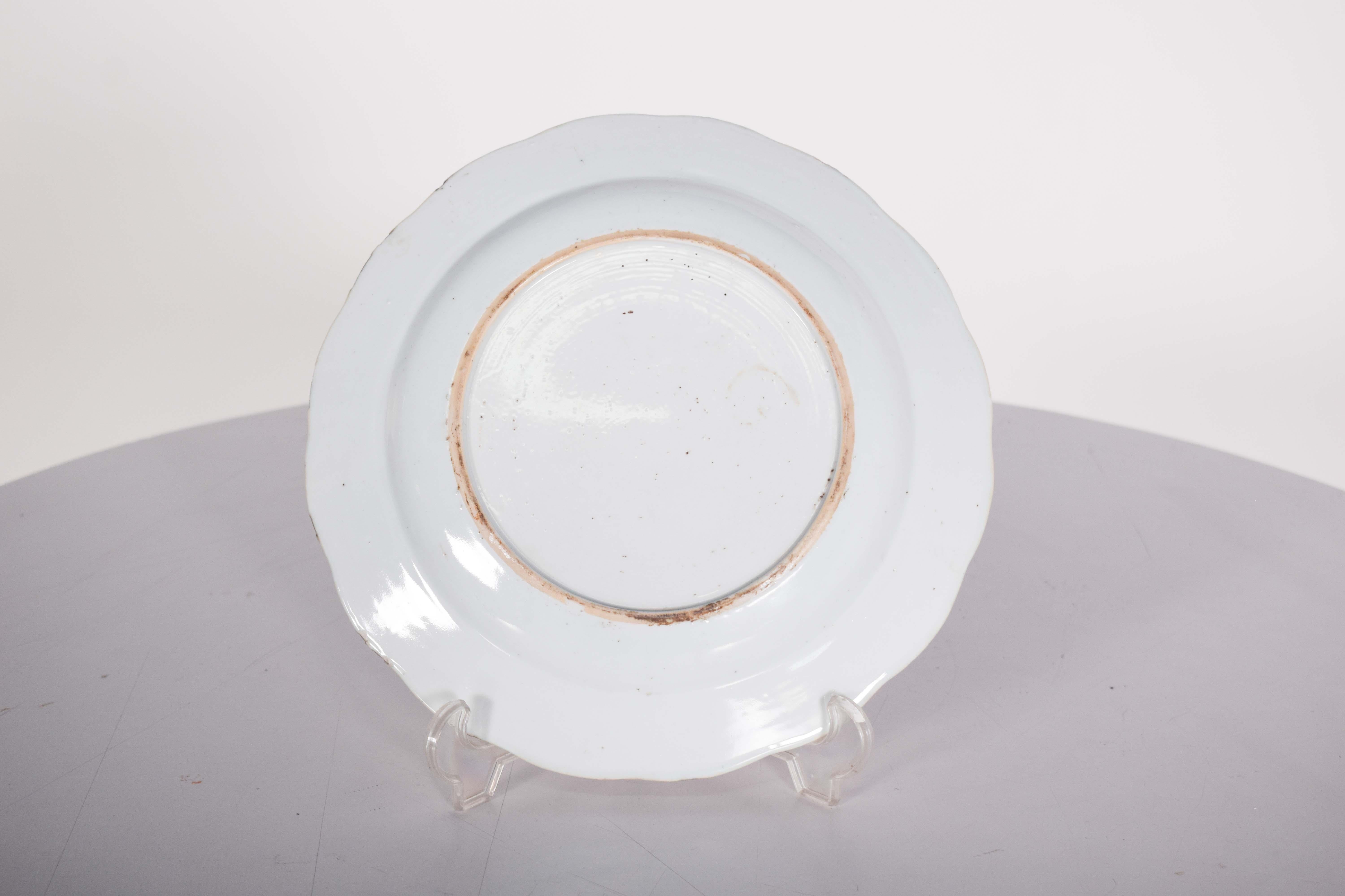 18th Century Chinese Porcelain Deep Plate for Export For Sale