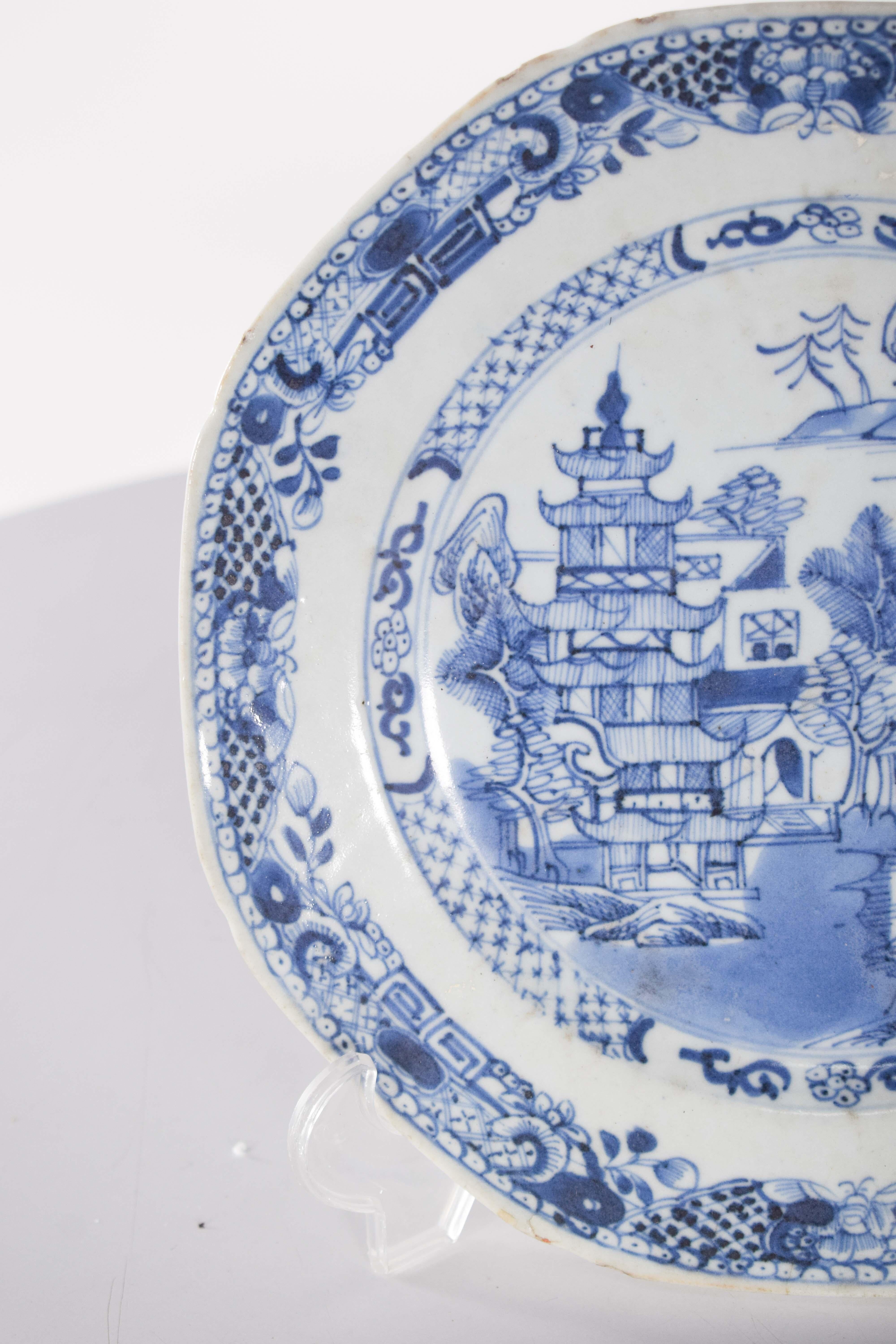Chinesischer Porzellanteller, tief, für den Export, Qing Dynasty (Barock) im Angebot