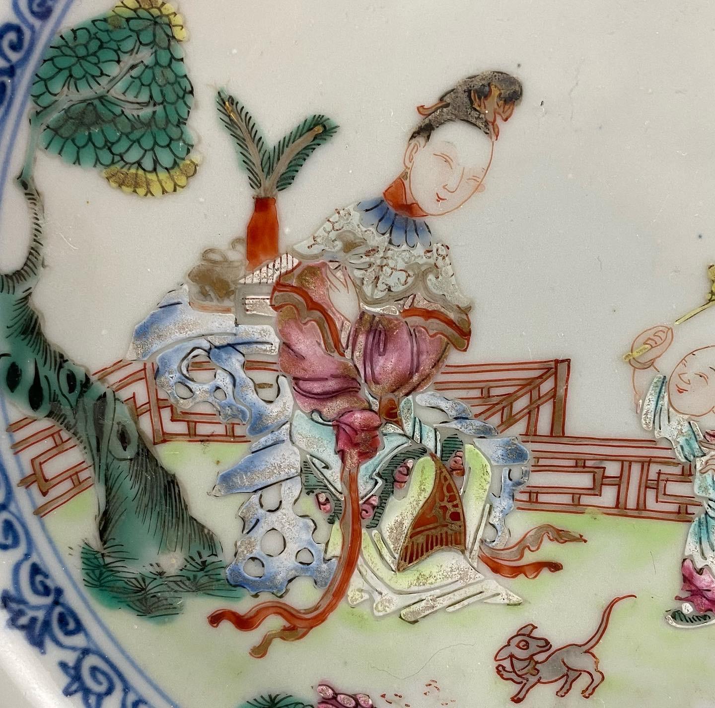 Chinese Porcelain Dish, Famille Rose, C. 1760, Qianlong Period 2