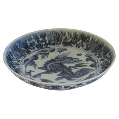 Chinesisches Porzellanschale oder tiefer Teller in Blau und Weiß, Ming Wanli um 1600