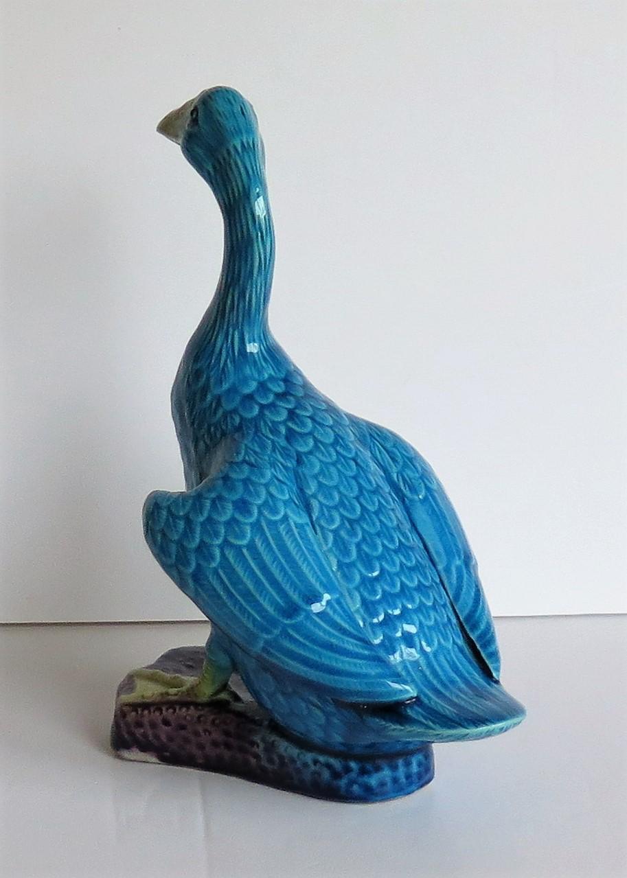 Chinese Export Porcelain Goose Bird Figurine in Polychrome Enamels, Ca 1930 2