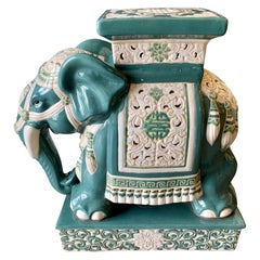 Siège de tabouret de jardin en porcelaine chinoise à l'effigie d'un éléphant