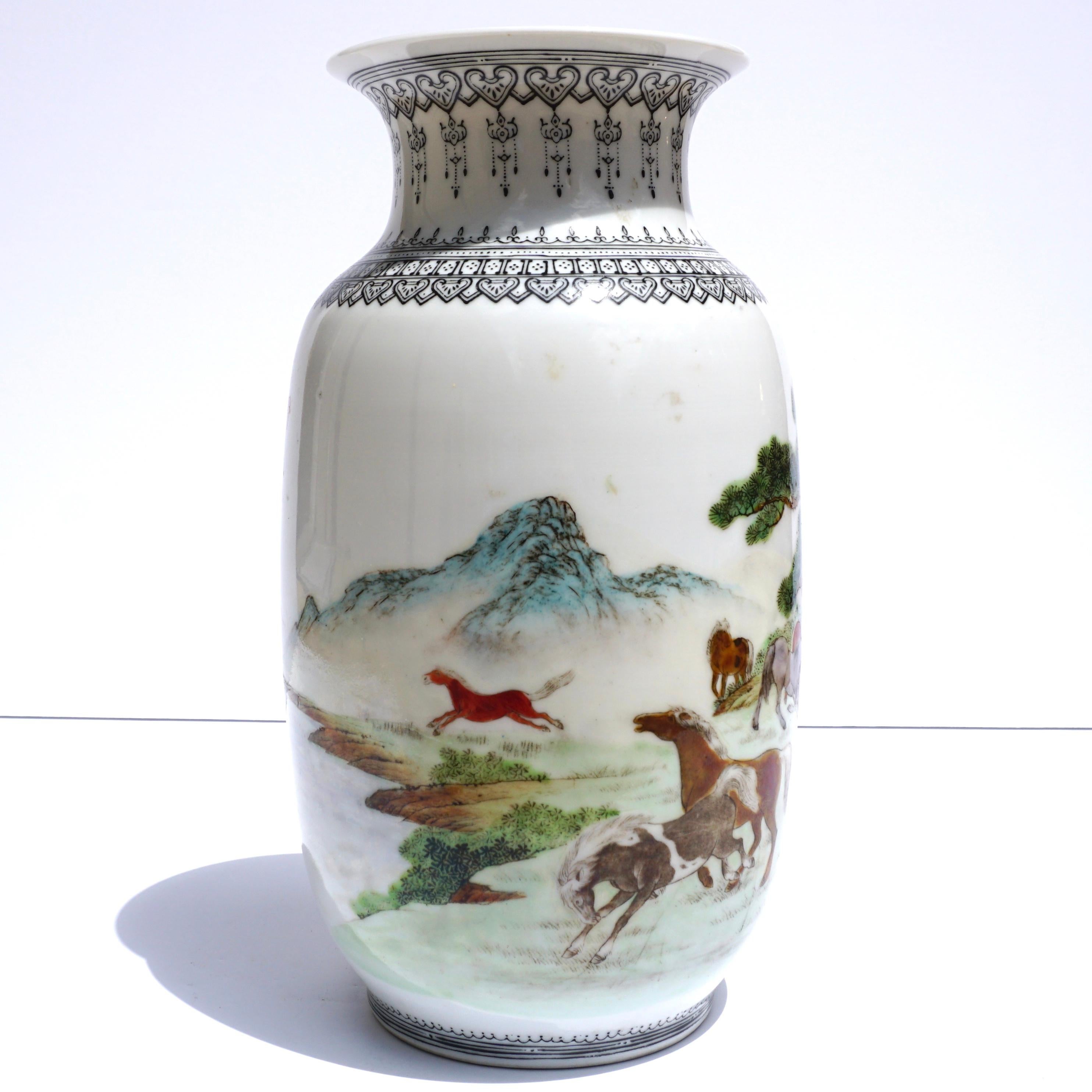 Early 20th Century Chinese Porcelain Enameled Familie Verte Vase