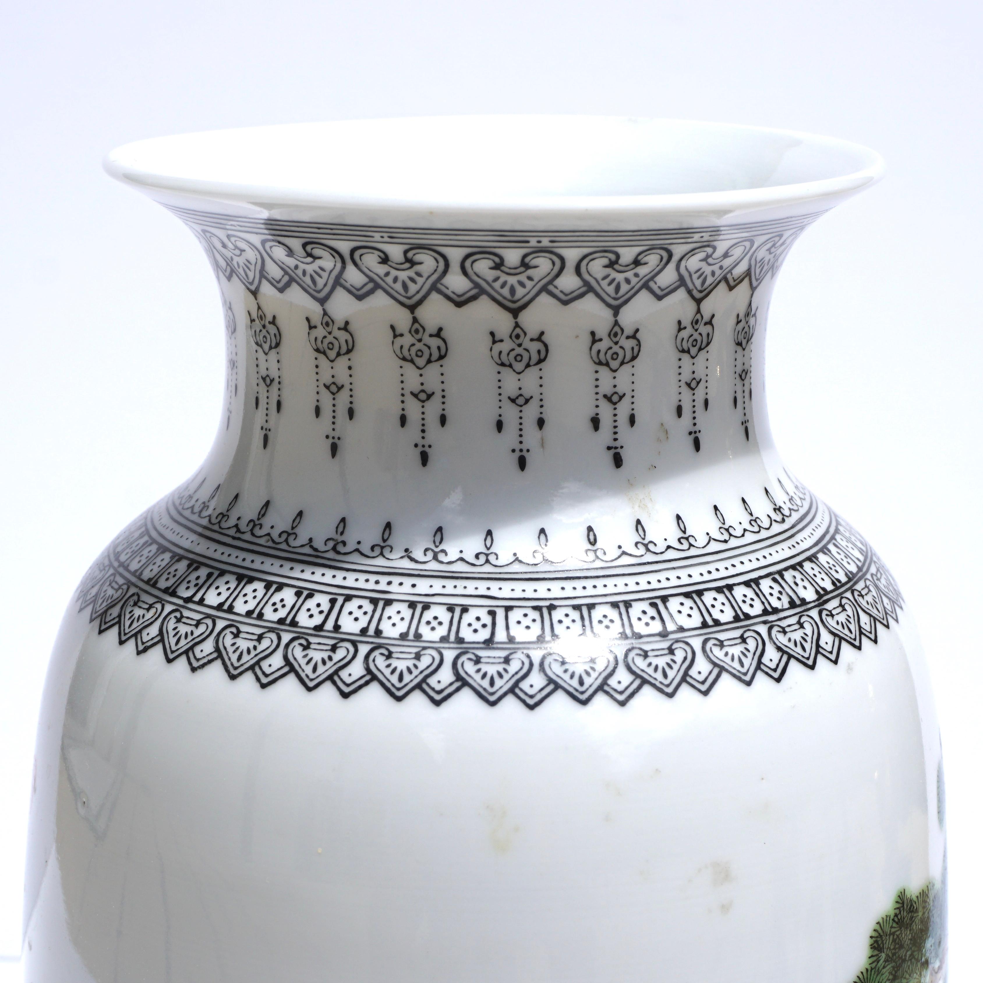 Chinese Porcelain Enameled Familie Verte Vase 1