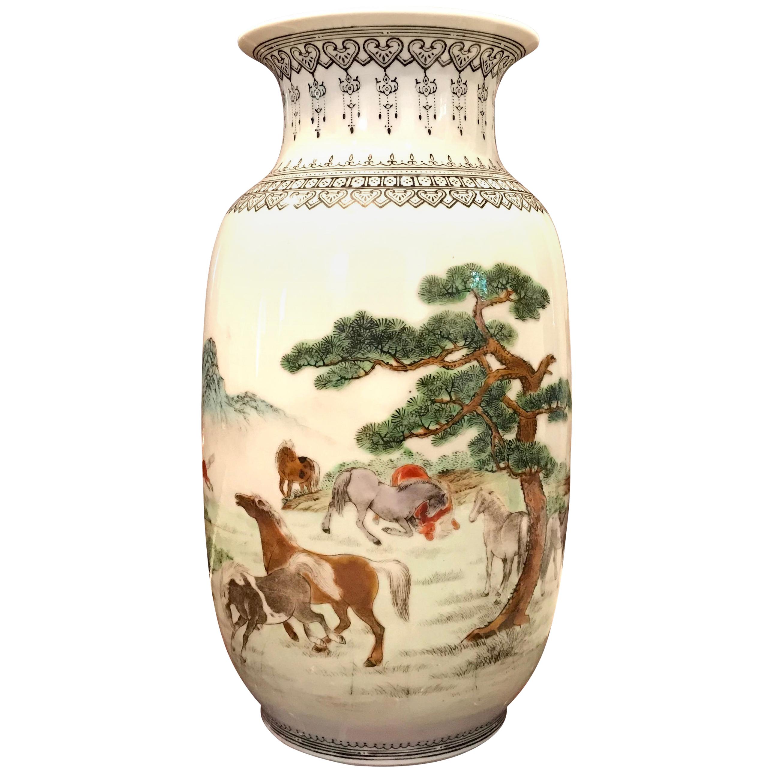 Chinese Porcelain Enameled Familie Verte Vase