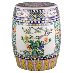 Chinese Porcelain Famille Verte Garden Seat, circa 1860