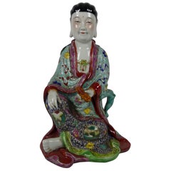 Chinese Porcelain Figure, Guanyin Holding a Scroll, Republic Period