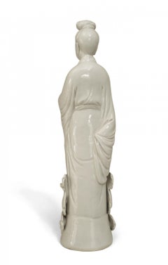Chinese Porcelain Figure of Woman Standing on Clouds