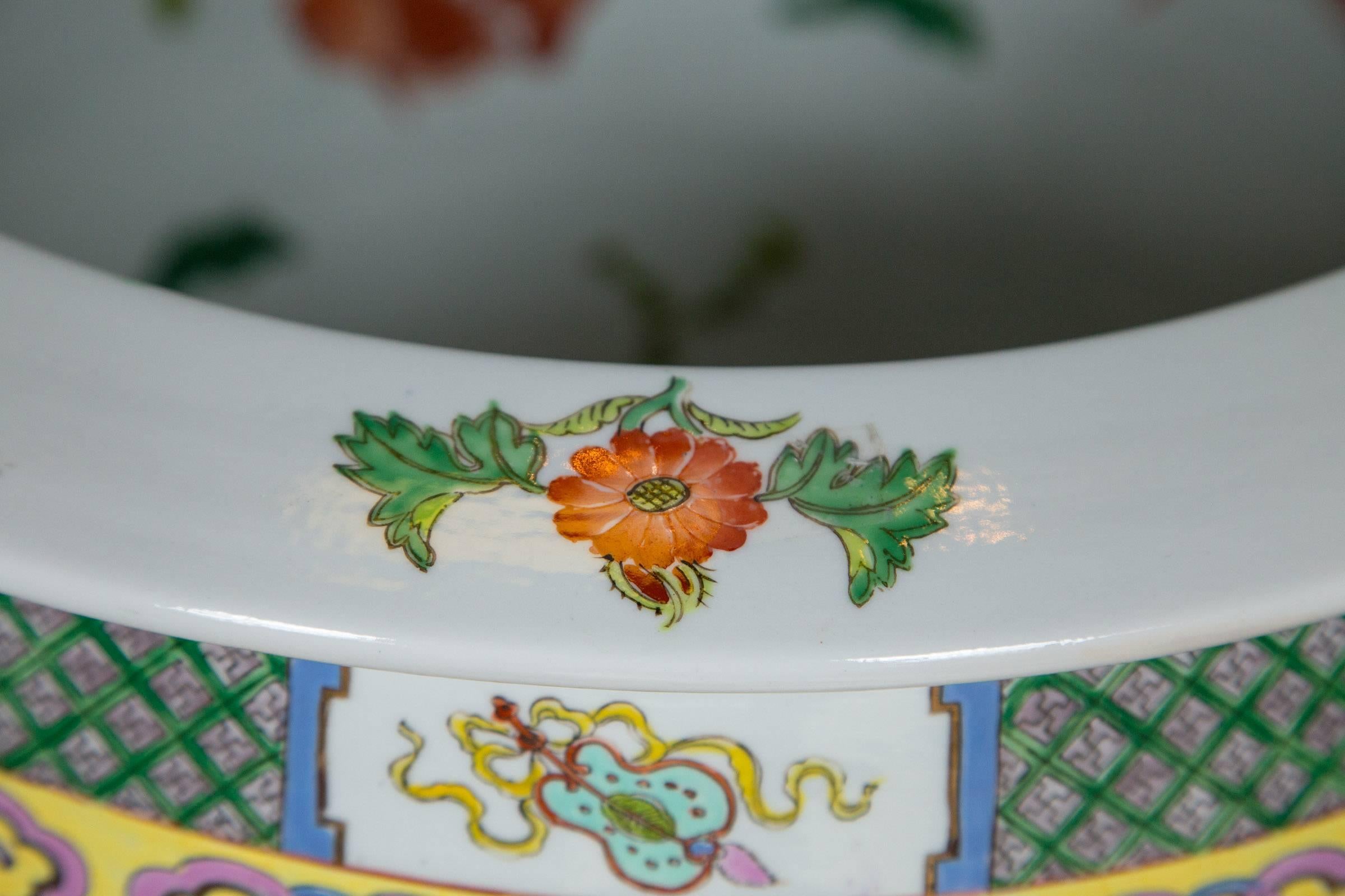Hand-Painted Chinese Porcelain Fish Bowl