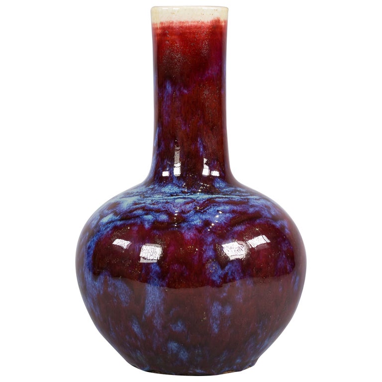 Chinese Porcelain Flambe Vase, circa 1860 For Sale at 1stdibs
