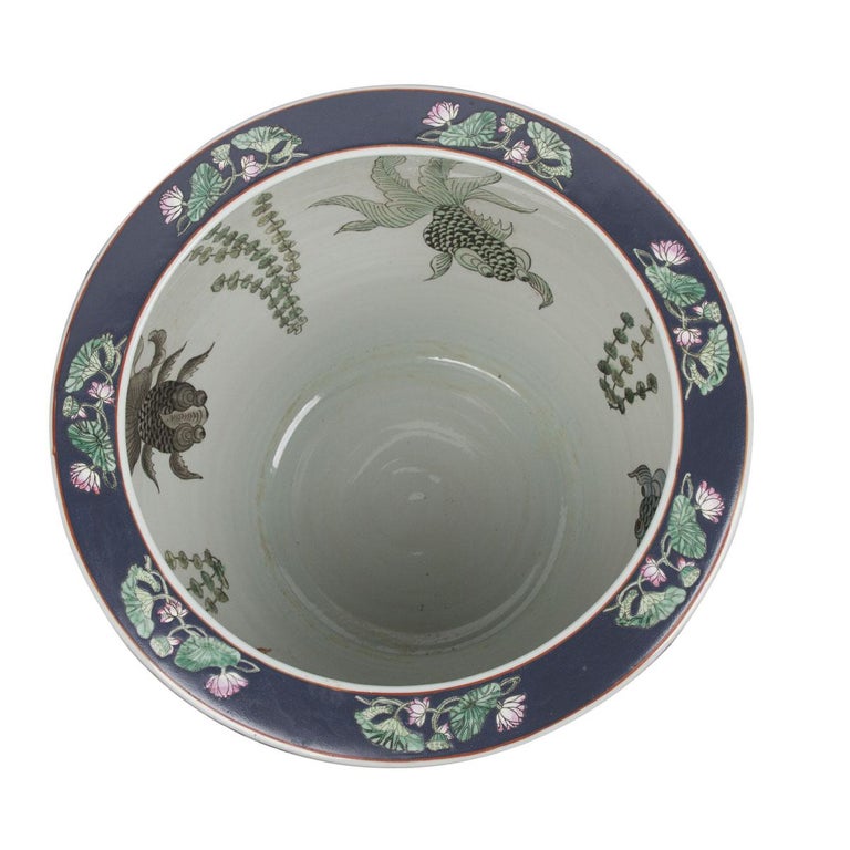 Chinese Porcelain Floral Pattern Fish Bowl at 1stDibs