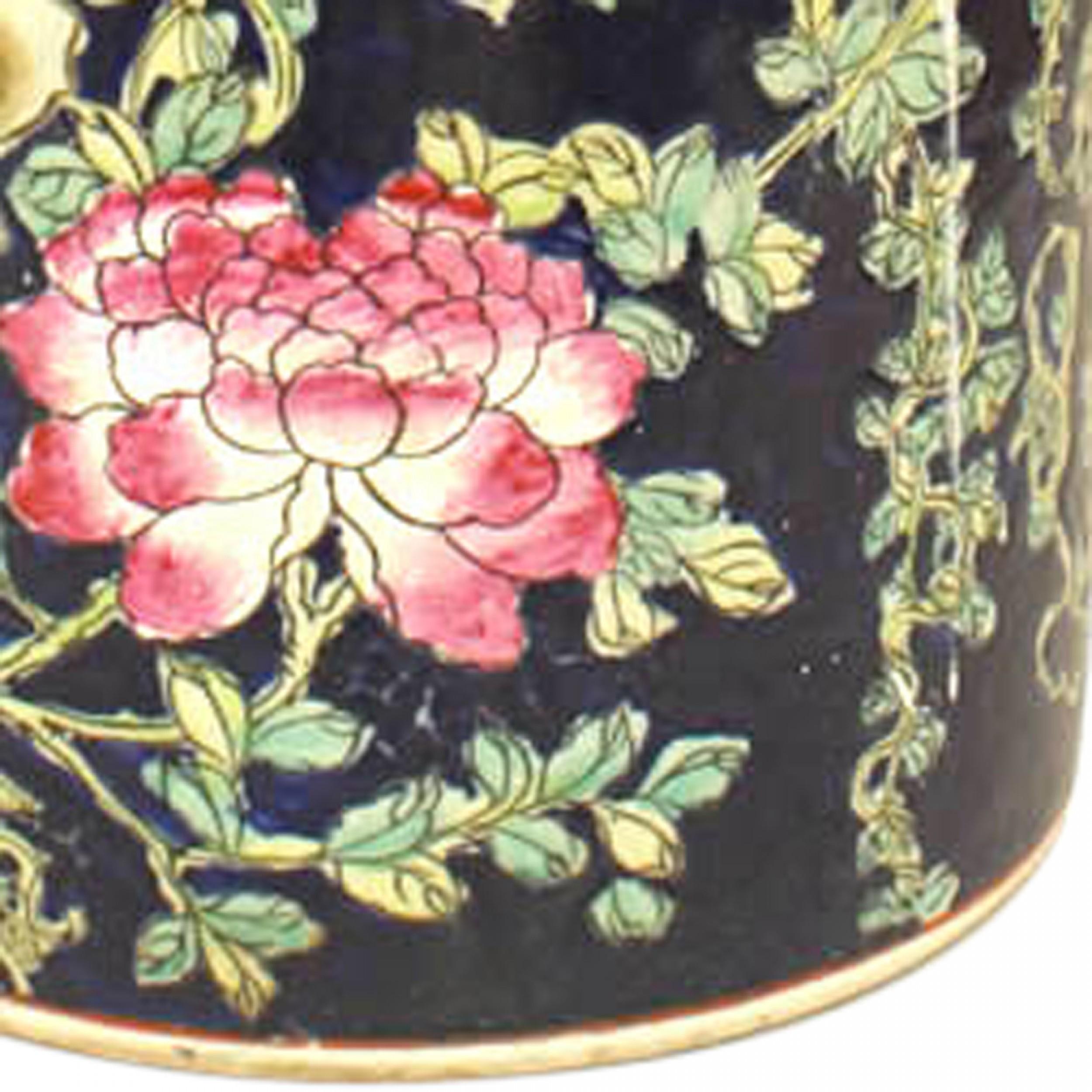 Chinese Export Chinese Porcelain Floral Umbrella Stand For Sale