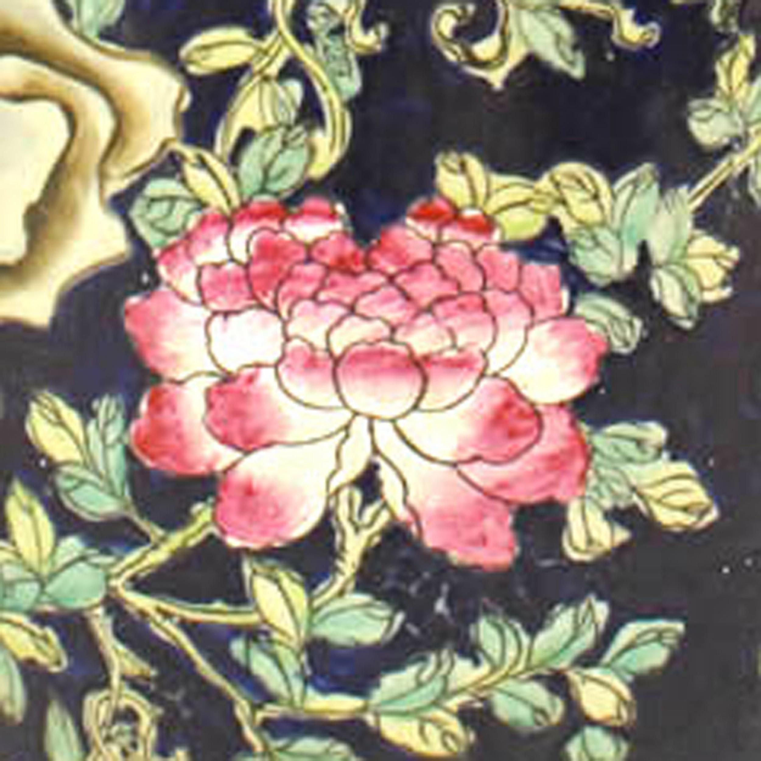 Hand-Crafted Chinese Porcelain Floral Umbrella Stand For Sale