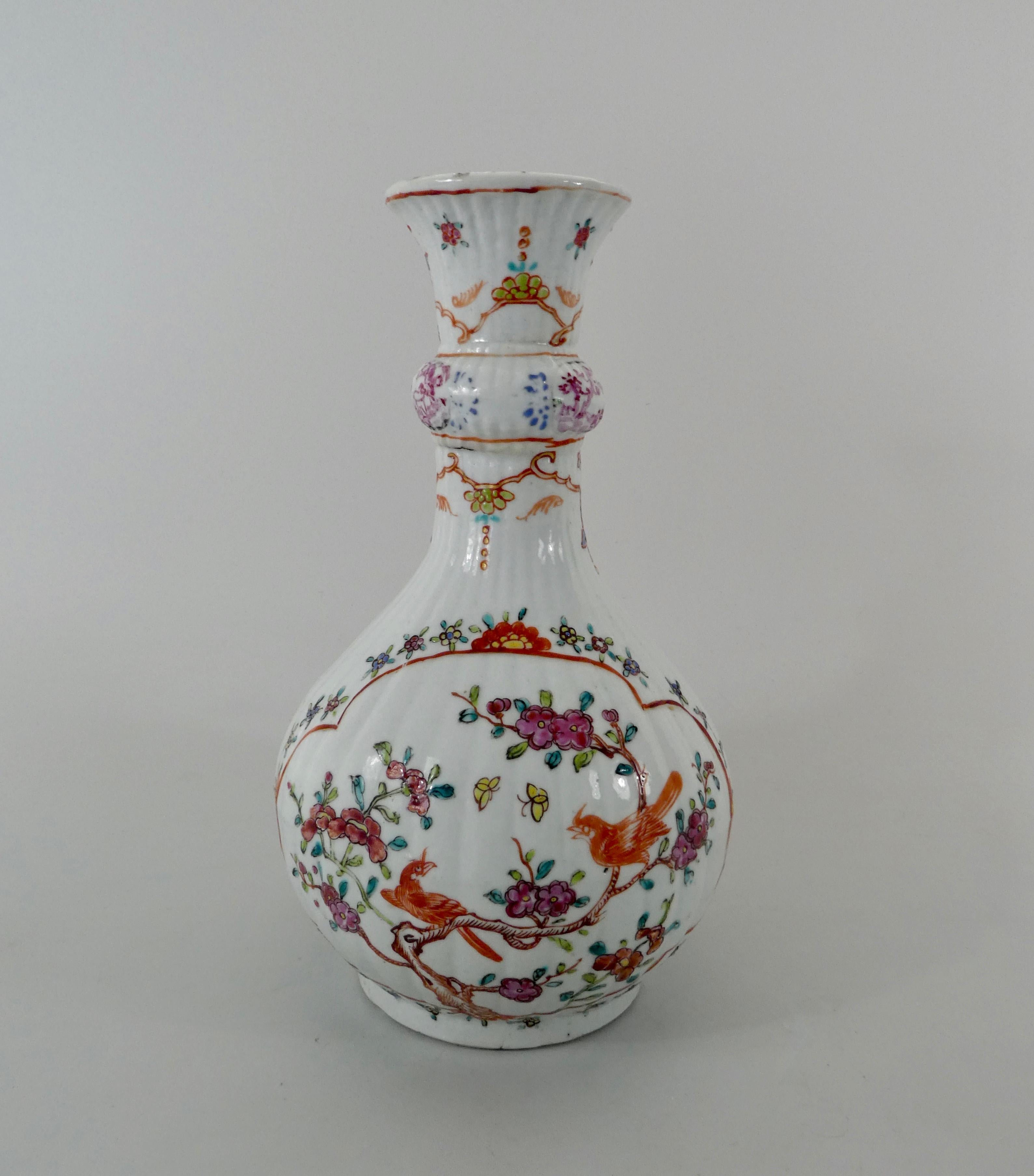 18th Century Chinese Porcelain Garniture, Famille Rose Decoration, Qianlong Period