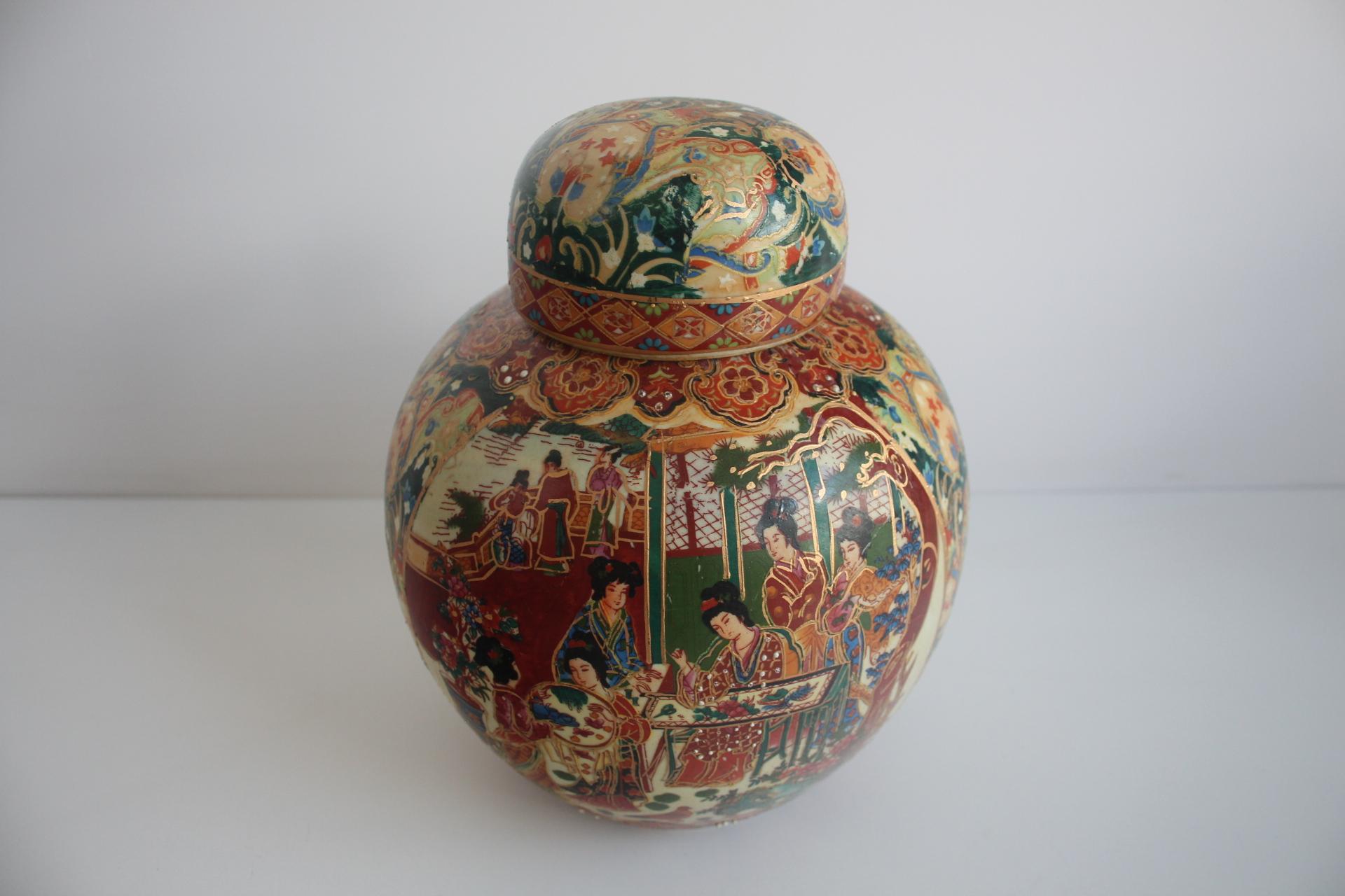 Jarra de jengibre de porcelana china, Satsuma, años 70. Exportación china en venta