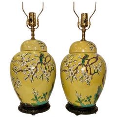 Antique Chinese Porcelain Ginger Jar Table Lamps