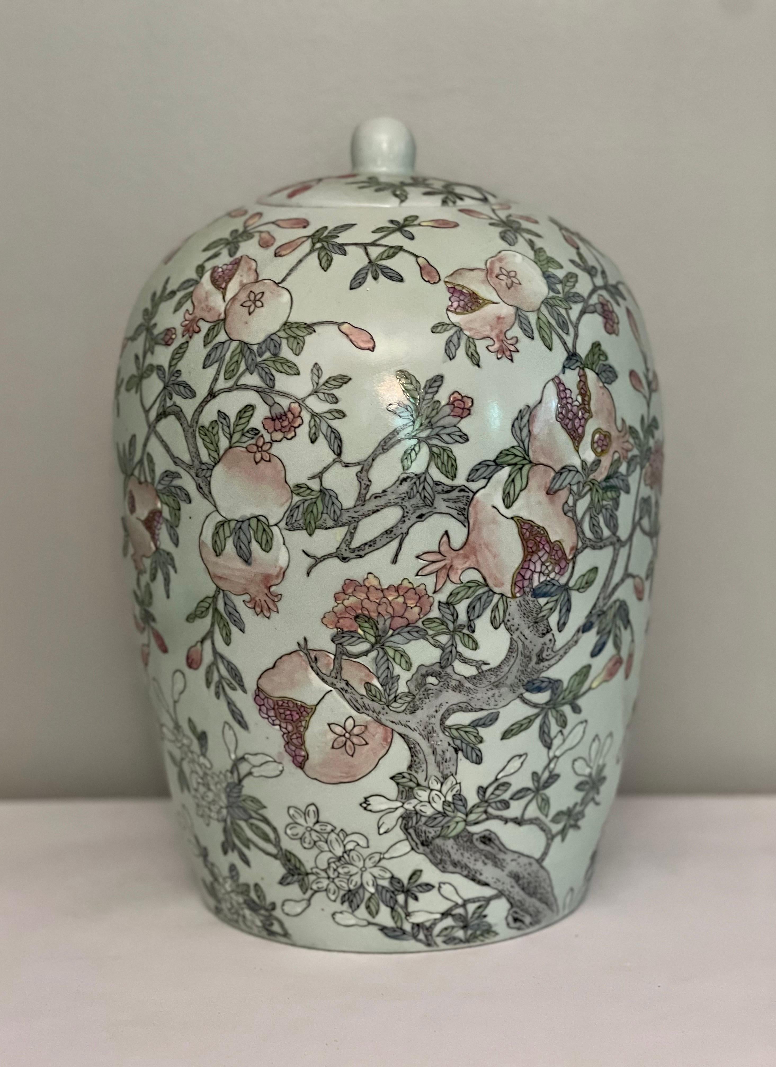 Chinese Porcelain Ginger Jars with Celadon Green Style Glaze, Early 20th Century In Good Condition In Doylestown, PA
