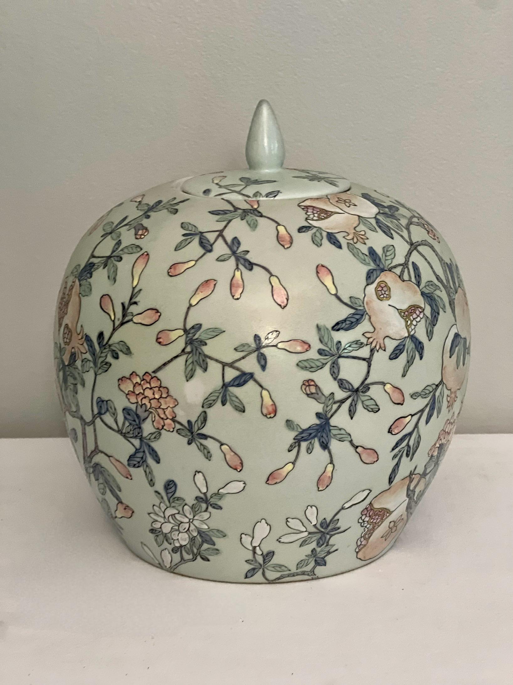 Chinese Porcelain Ginger Jars with Celadon Green Style Glaze, Early 20th Century 3
