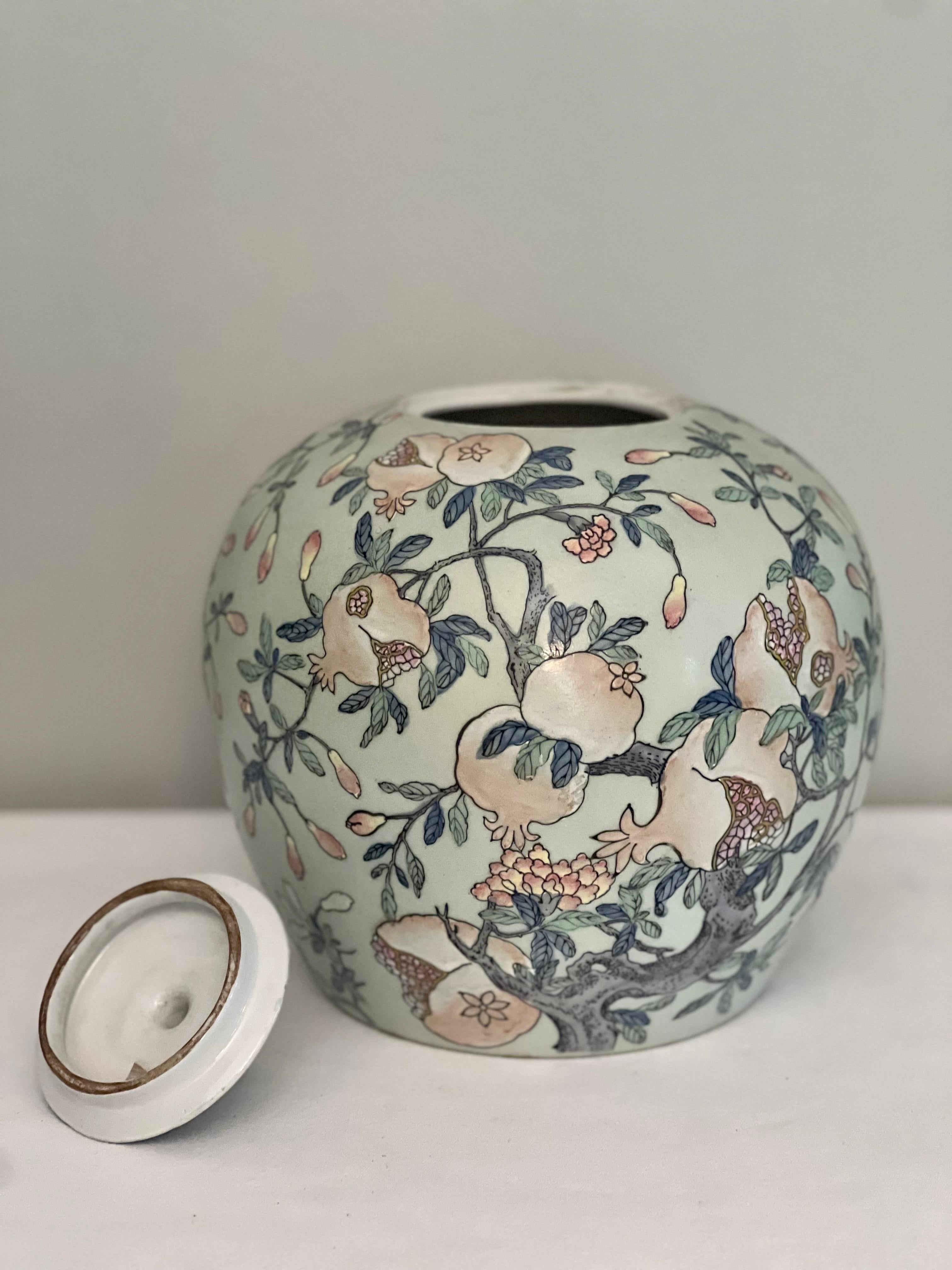 Chinese Porcelain Ginger Jars with Celadon Green Style Glaze, Early 20th Century 4