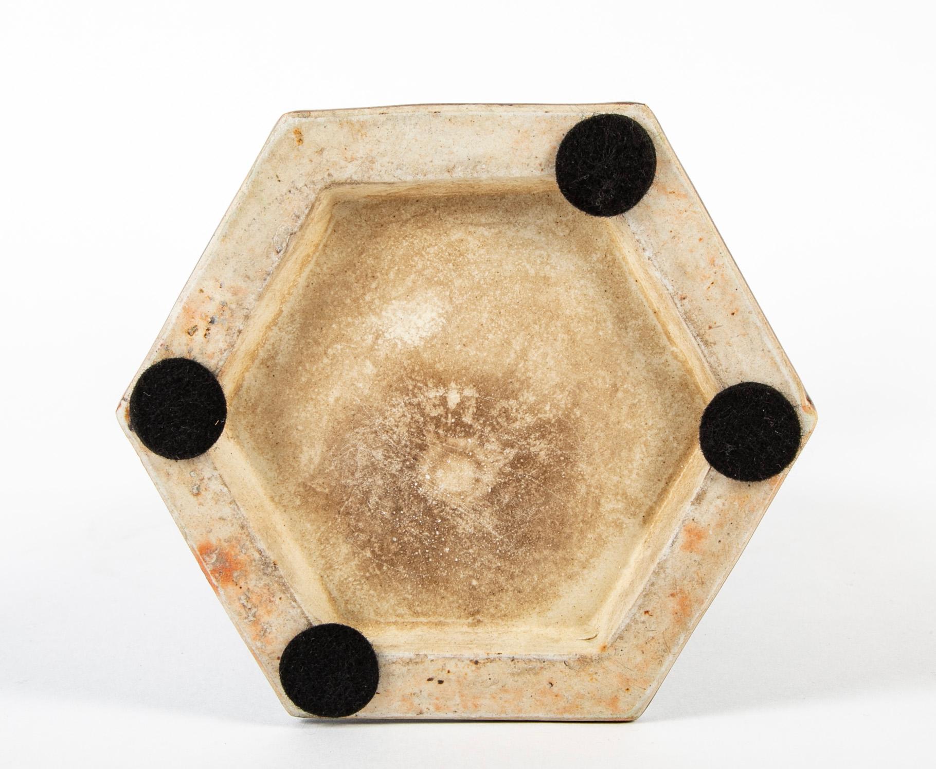 Chinese Porcelain Gu Form Hexagonal Vase with Chocolate Glaze 1