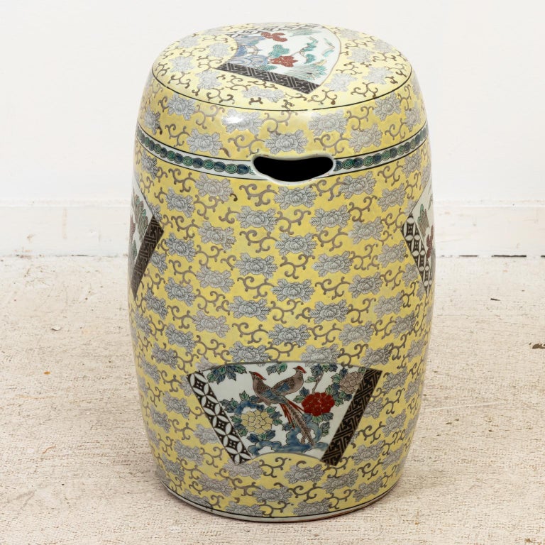 Chinese Porcelain Imari Garden Stool on Yellow Ground For Sale at 1stDibs | yellow garden stools