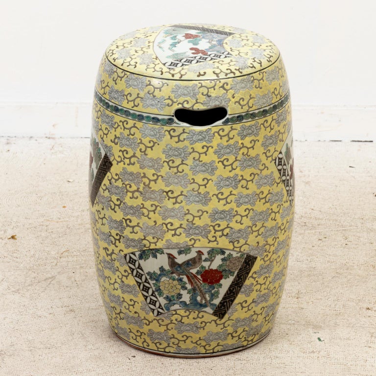 Chinese Porcelain Imari Garden Stool on Yellow Ground For Sale at 1stDibs | yellow garden stools