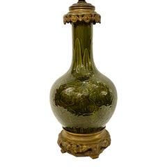 Green Chinese Porcelain Lamp Antique Green Chinese Porcelain Lamp