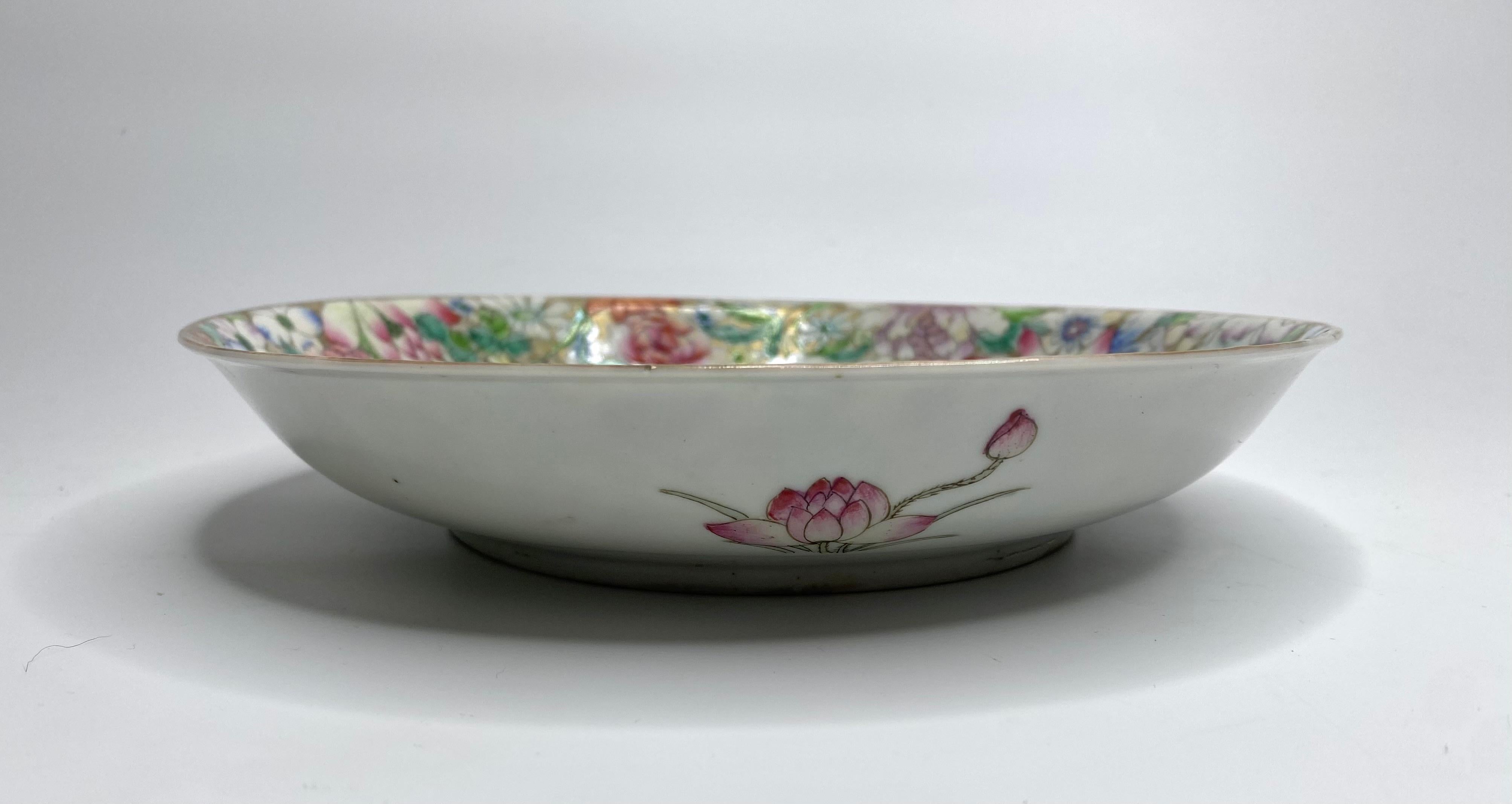 Mid-20th Century Chinese porcelain ‘Millefleur’ saucer dish, Republic Period.