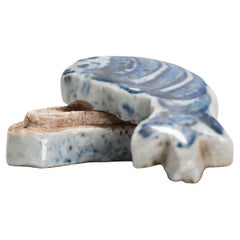 Chinese Porcelain Ming Period Incense Container Shrimp Shape Tianqi, 17th C
