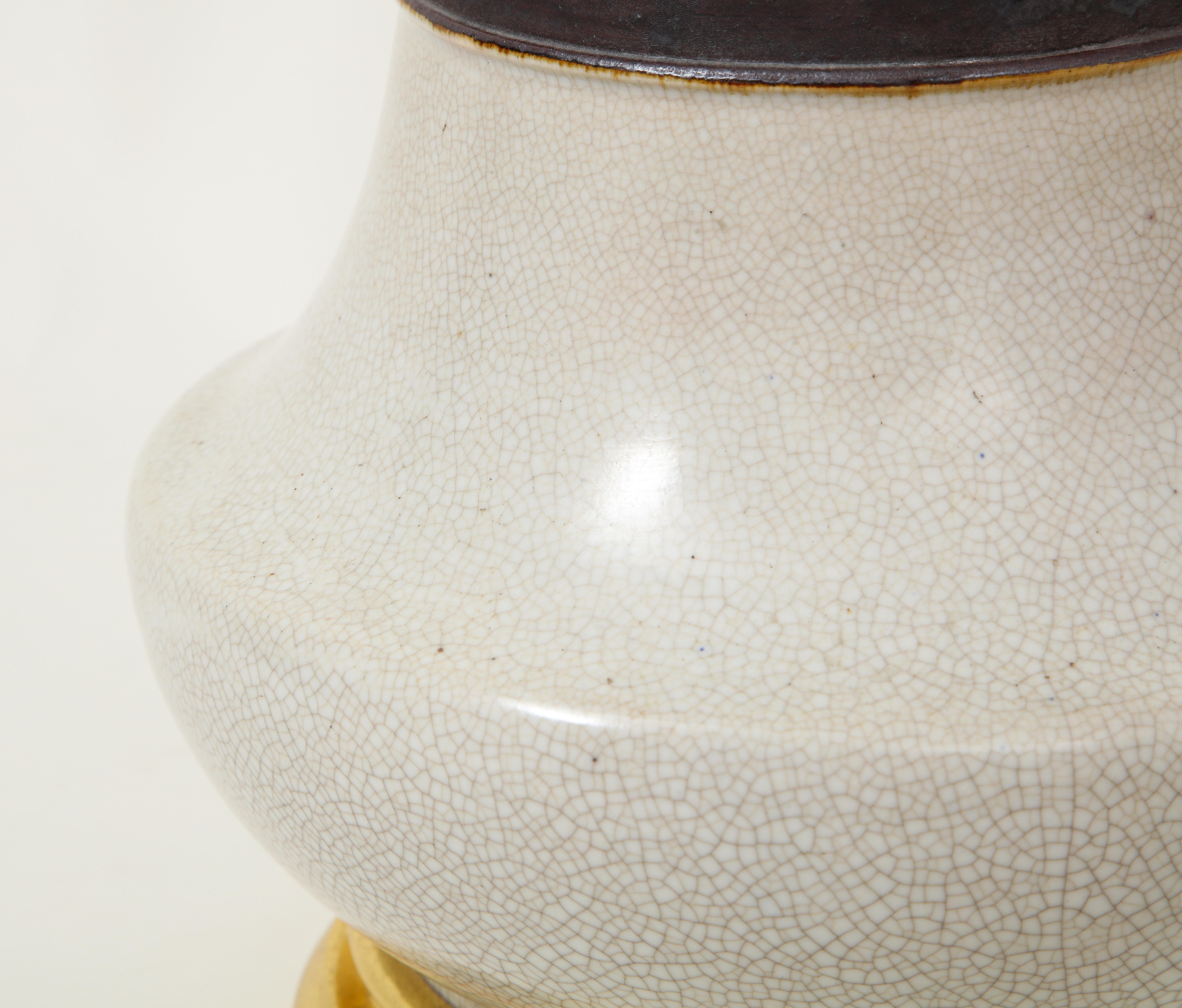 Chinese Porcelain Monochrome Vase Mounted as a Lamp In Good Condition For Sale In New York, NY