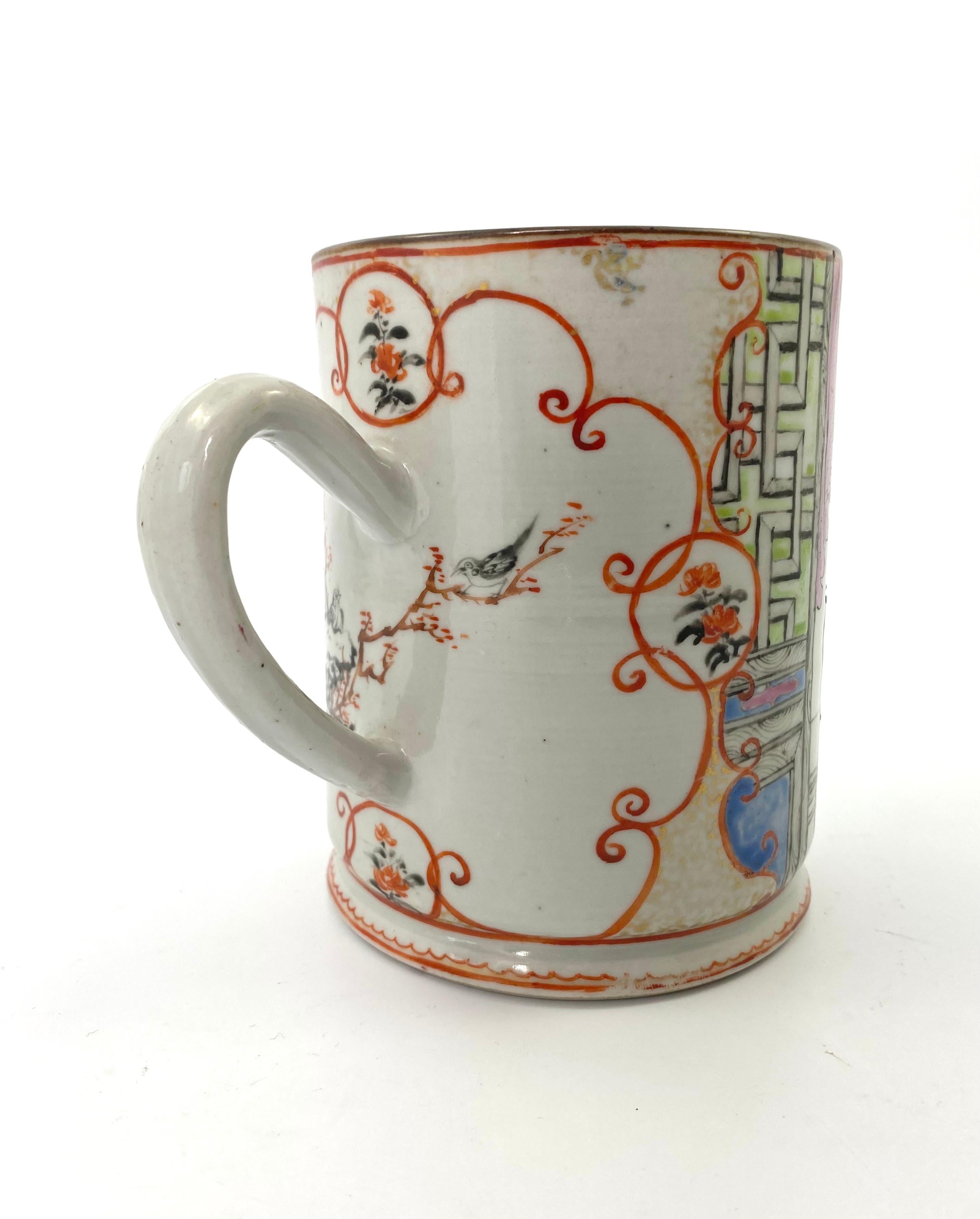 Chinese Porcelain Mug Famille Rose Decoration, c. 1760, Qianlong Period 2