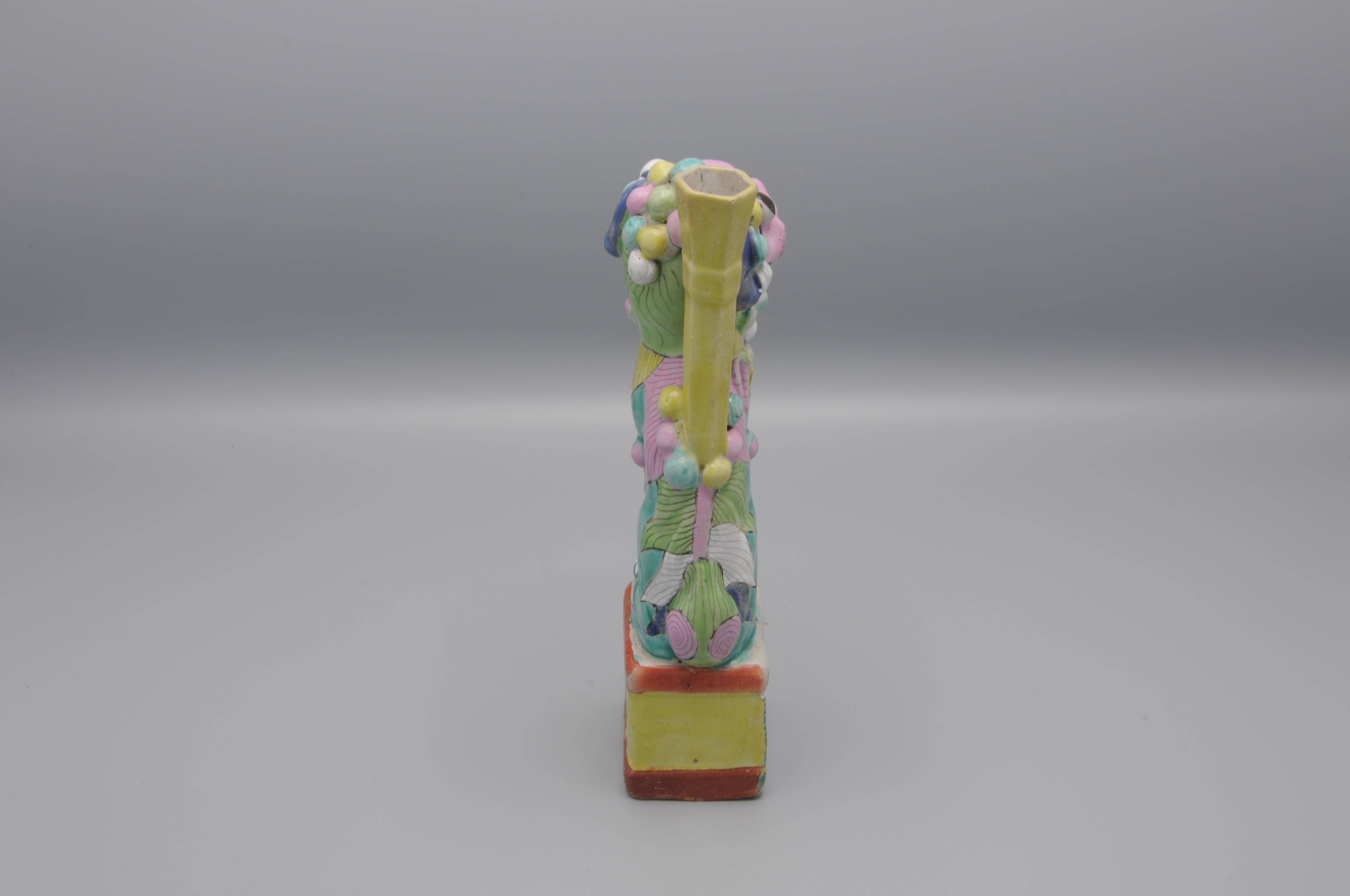 Perro Foo de porcelana china al pastel siglo XVIII y antes en venta