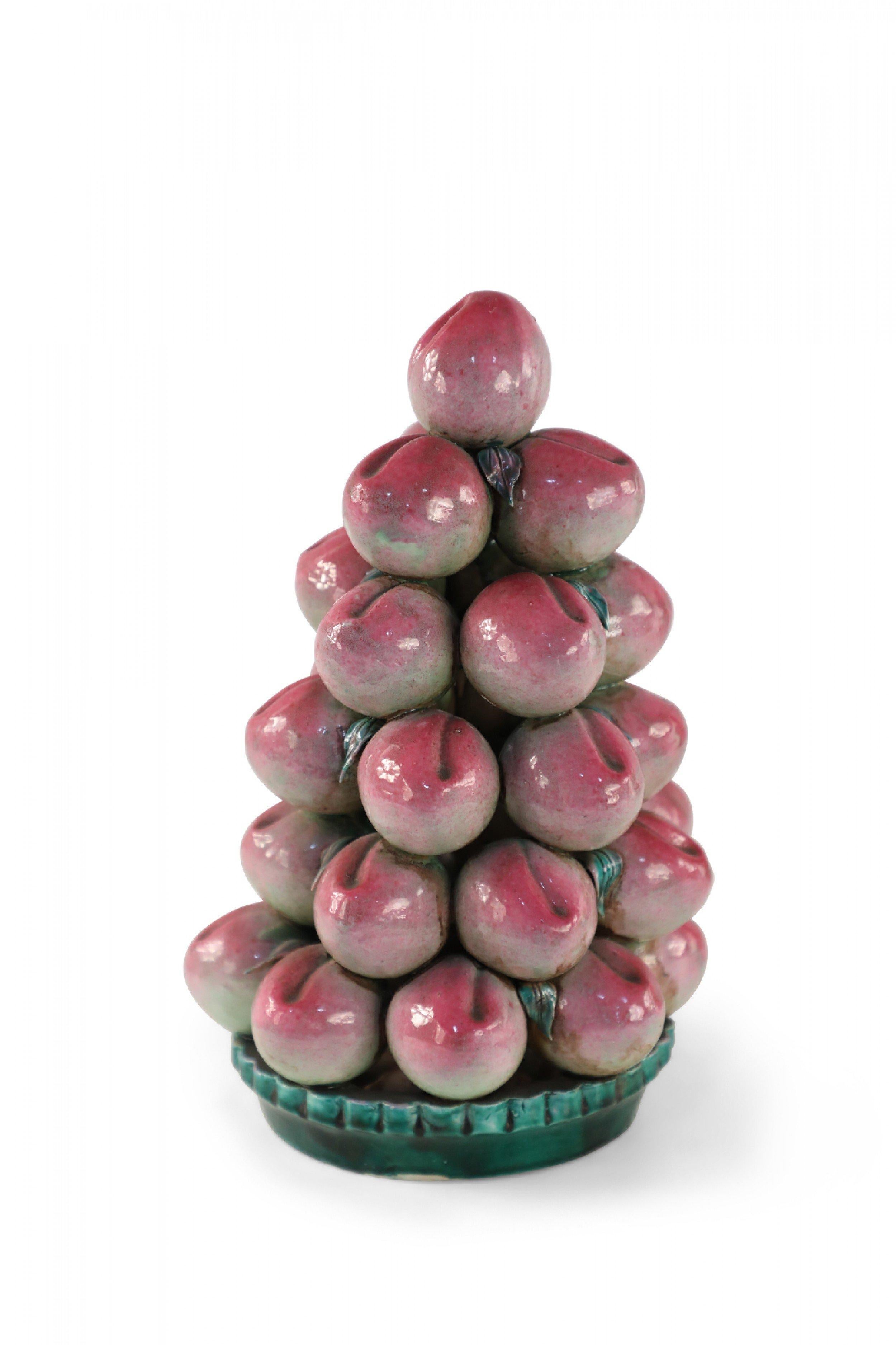Chinese Export Chinese Porcelain Peach Altar Tribute Sculpture For Sale