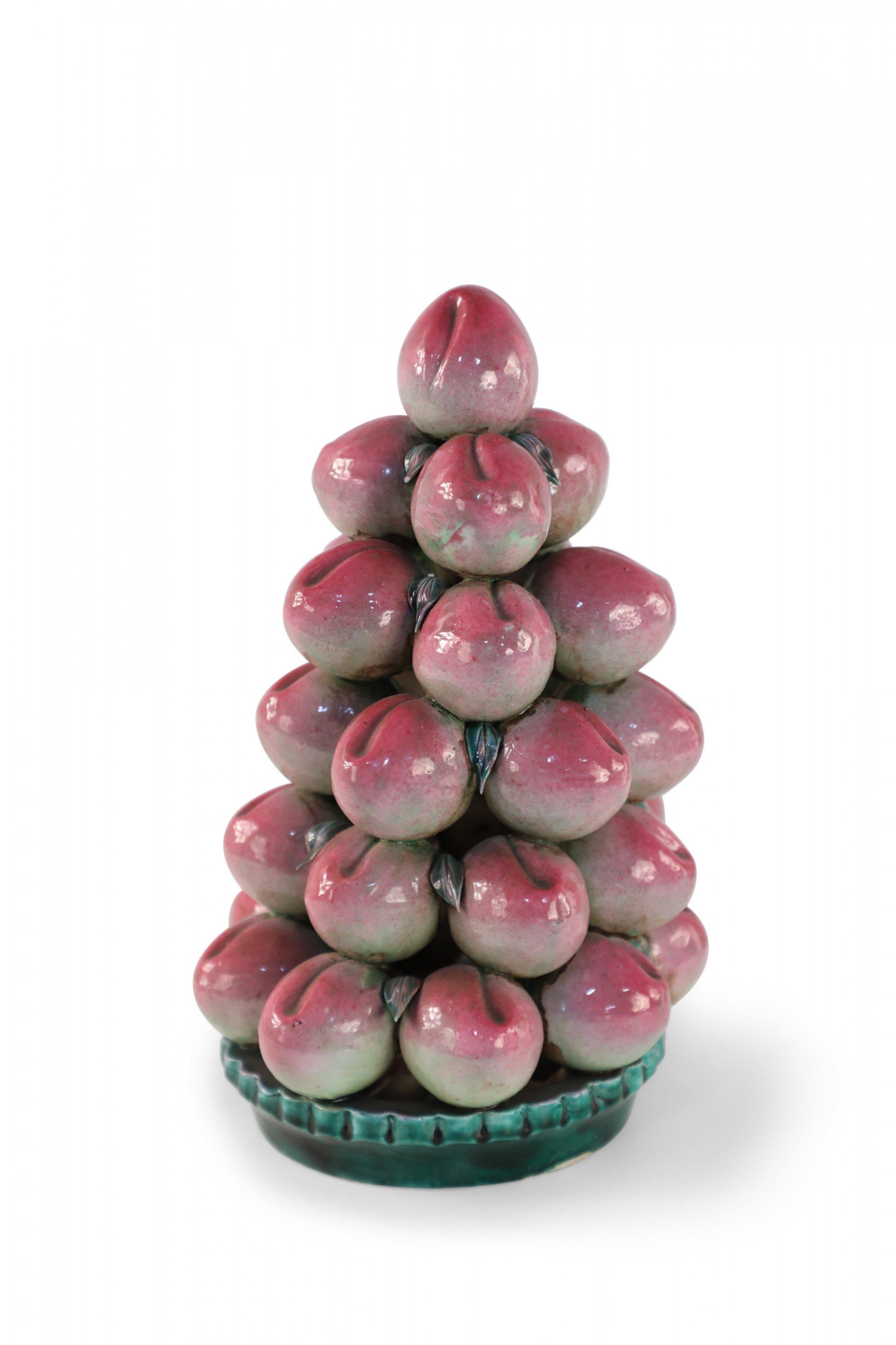 Chinese Porcelain Peach Altar Tribute Sculpture In Good Condition For Sale In Queens, NY