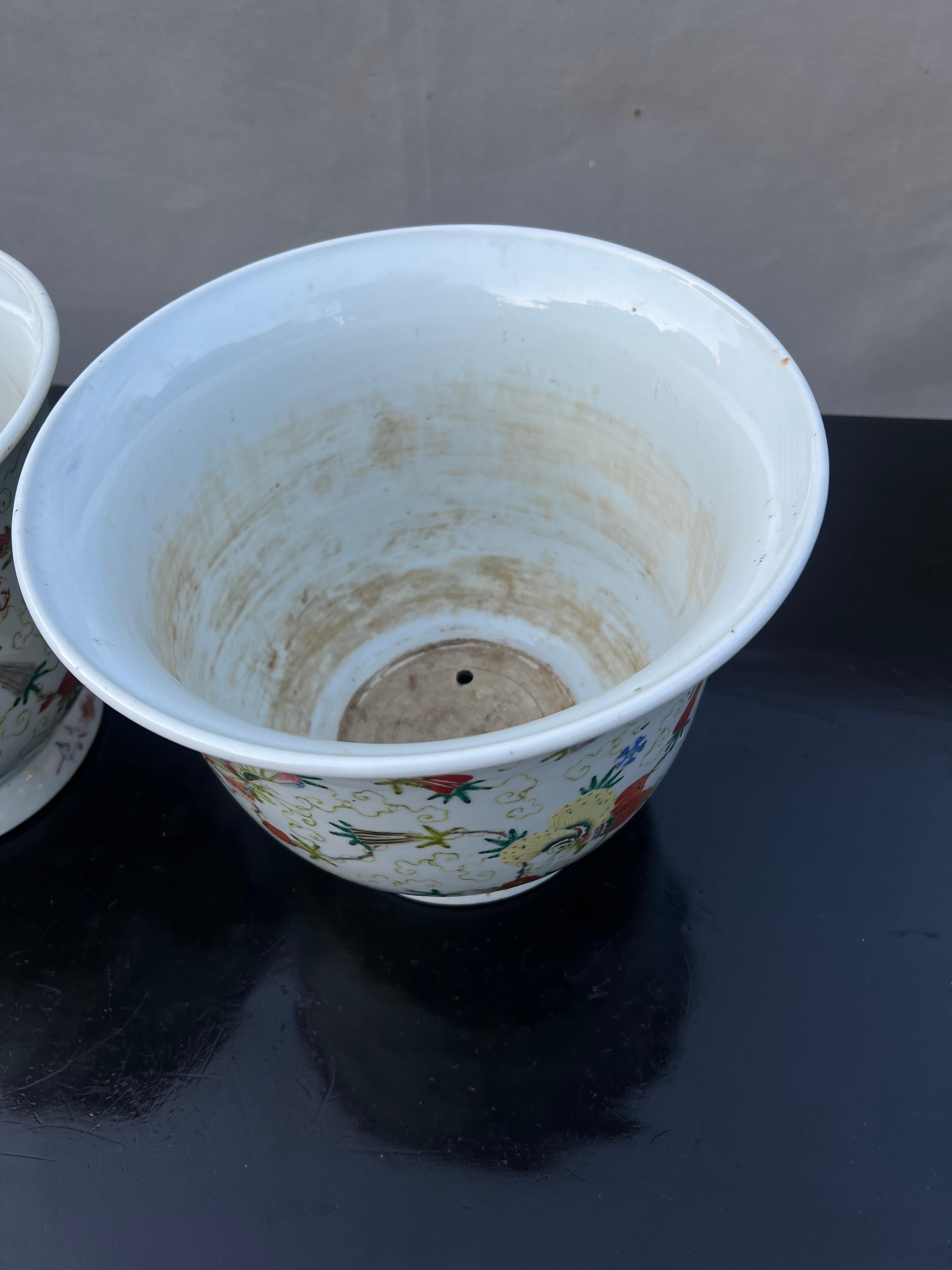 20ième siècle Jardinière en porcelaine chinoise Cache Pot Jardiniere en vente
