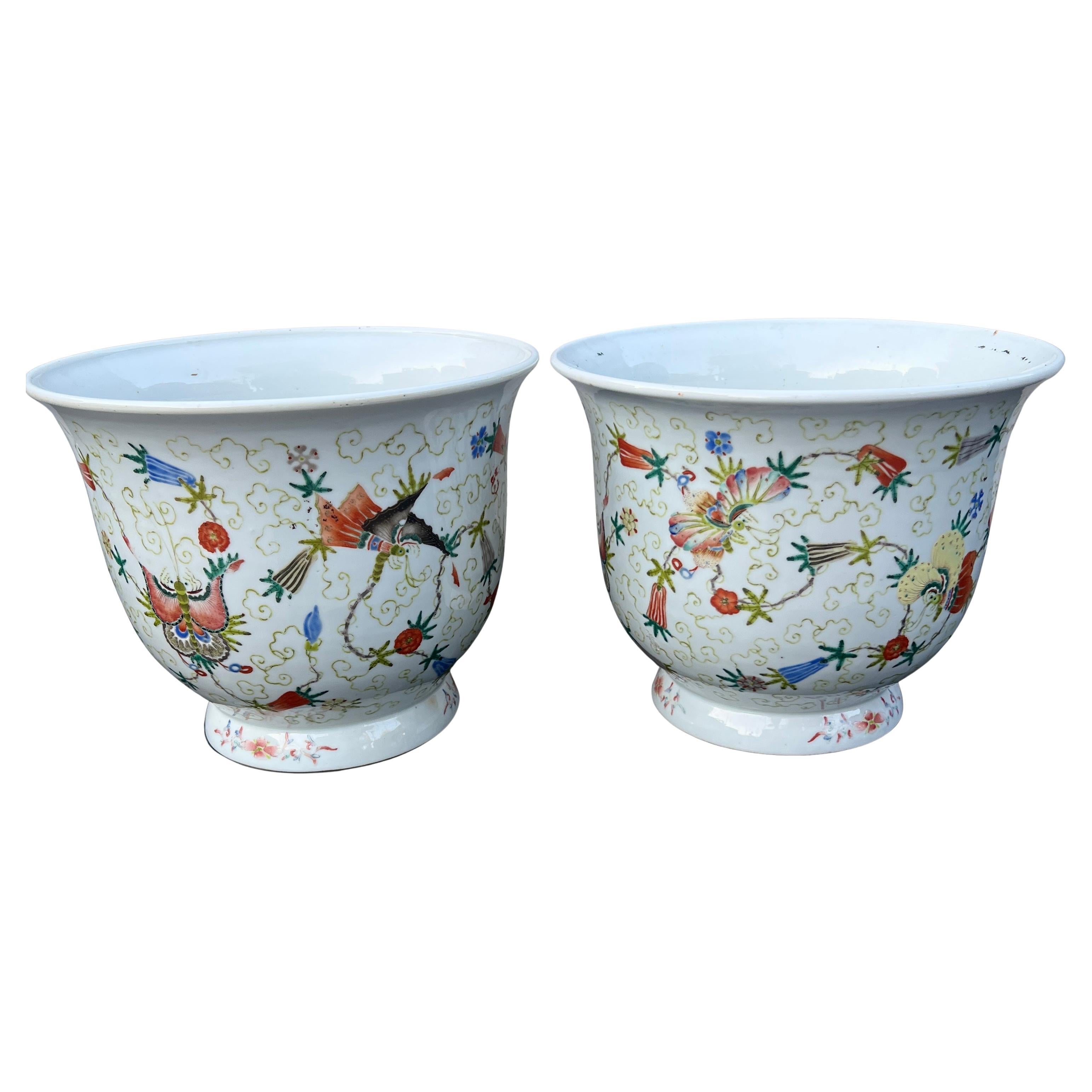 Jardinière en porcelaine chinoise Cache Pot Jardiniere en vente