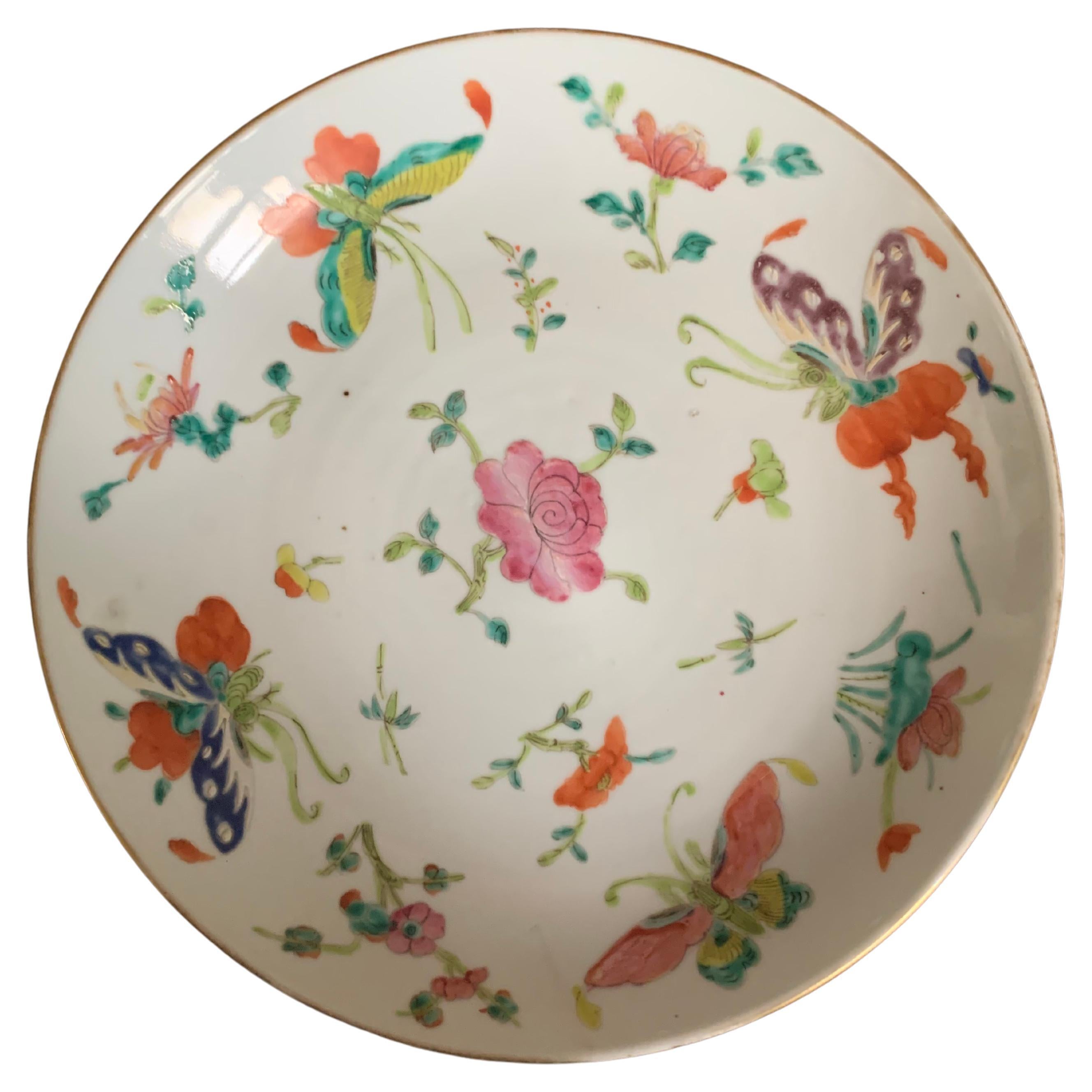 Details about   ANTIQUE MARKED CHINESE FAMILLE ROSE BIRD FLOWER BUTTERFLY 9 BREAD BUTTER PLATES 